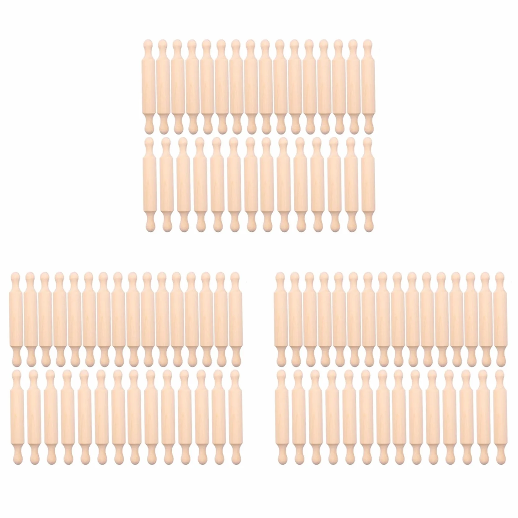 60 Piezas Mini Rodillo de Madera 6 Pulgadas de Rodillo de Cocina para Hornear Rodillo de Masa de Madera Pequeño para Niños Fondant
