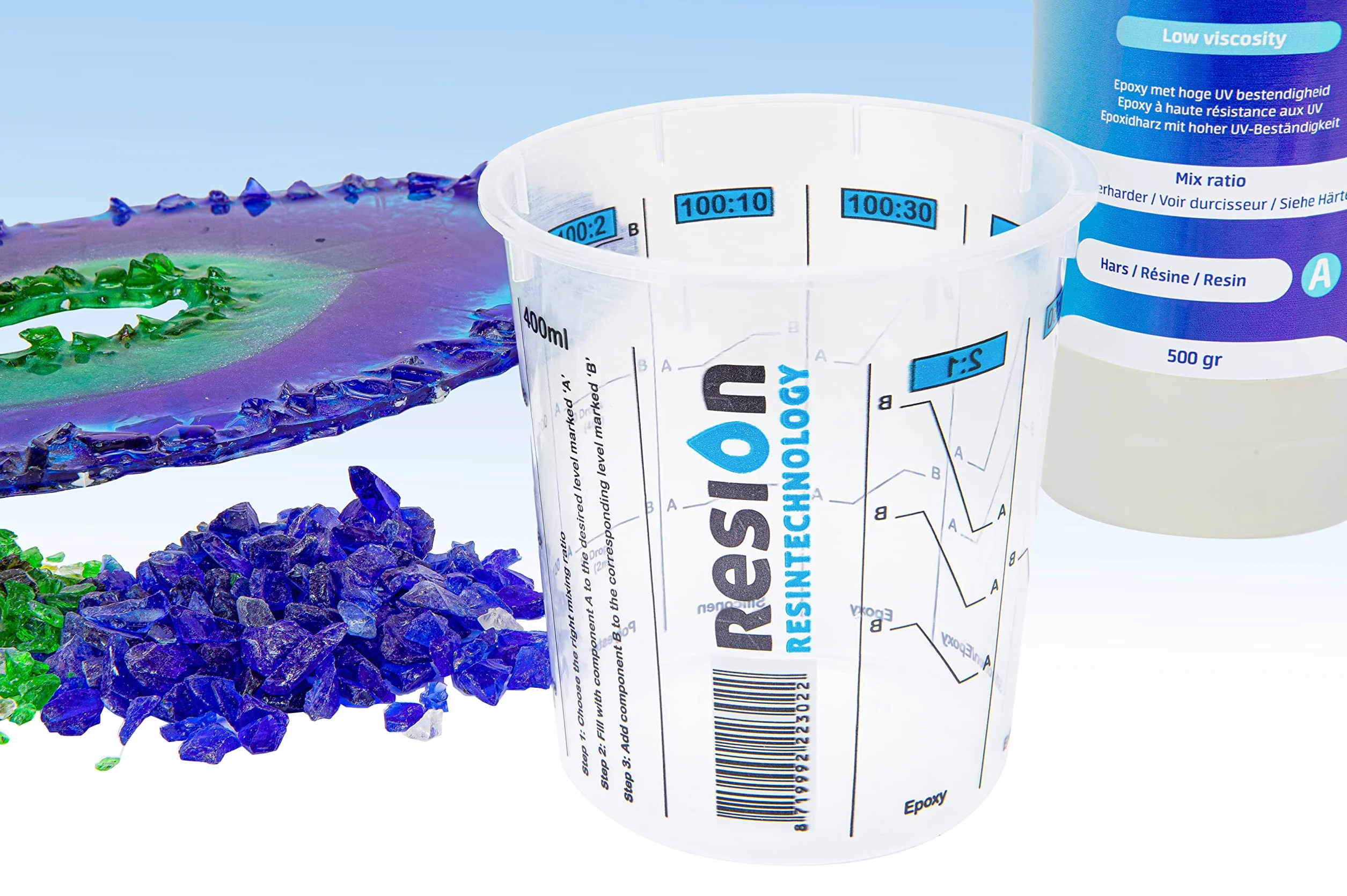 RESION 25 vasos mezcladores de pintura 650 ml epoxi poliéster taza medidora