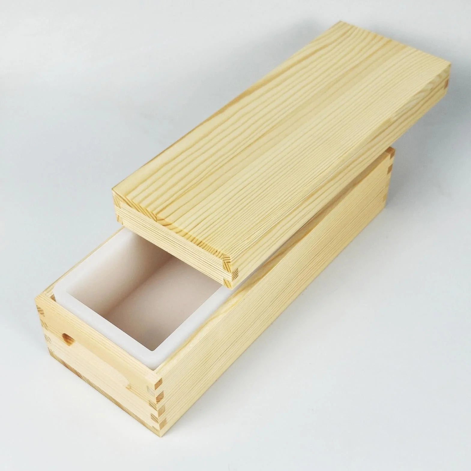 Moldes De Jabón 1,3 L Silicona Rectangular Antiadherente Fácil Desmolde | Molde Rectangular De Silicona Con Tapa De Madera San Valentín, Día Madre, Navidad, Acción De Gracias, Días