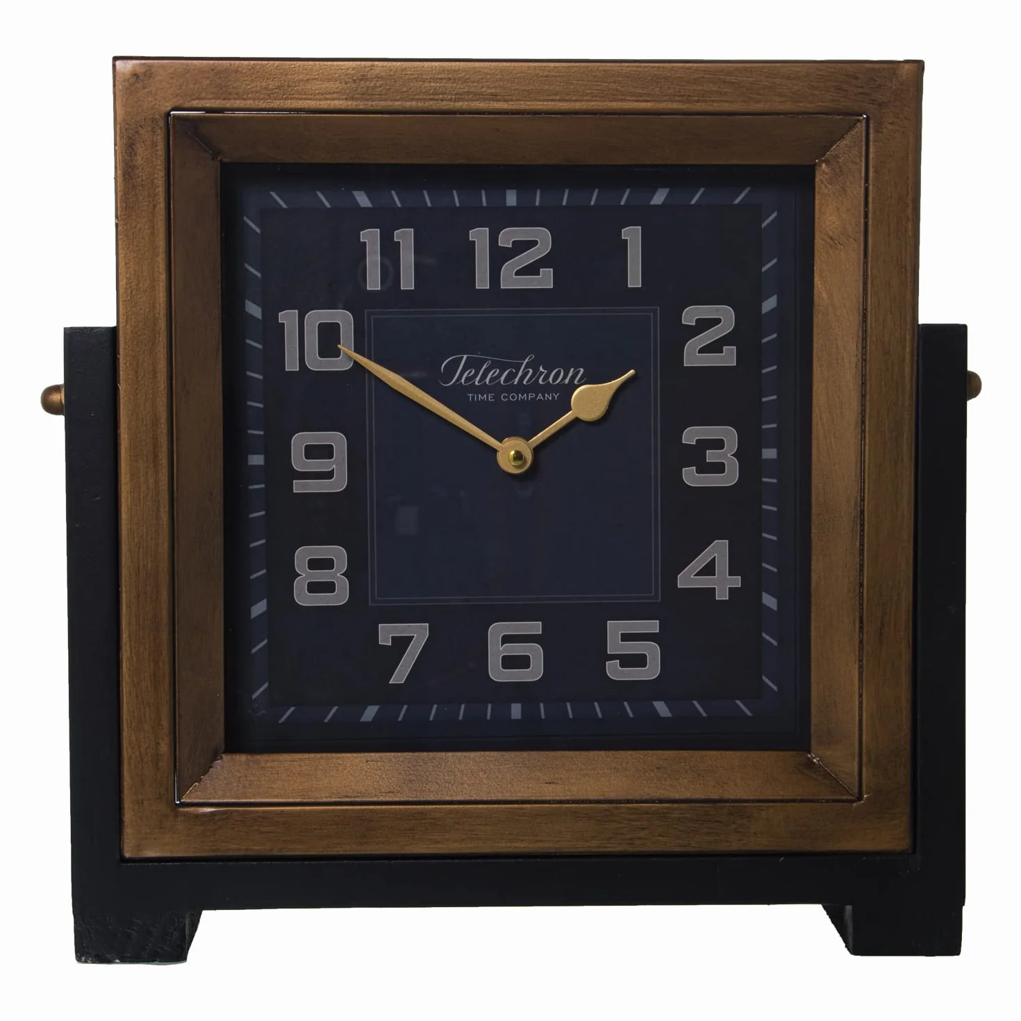 RELOJ SOBREMESA METAL MARRÓN/NEGRO, PILA: 1XAA NO INCLUIDA 34X10X34CM, ESFERA: 22X22CM