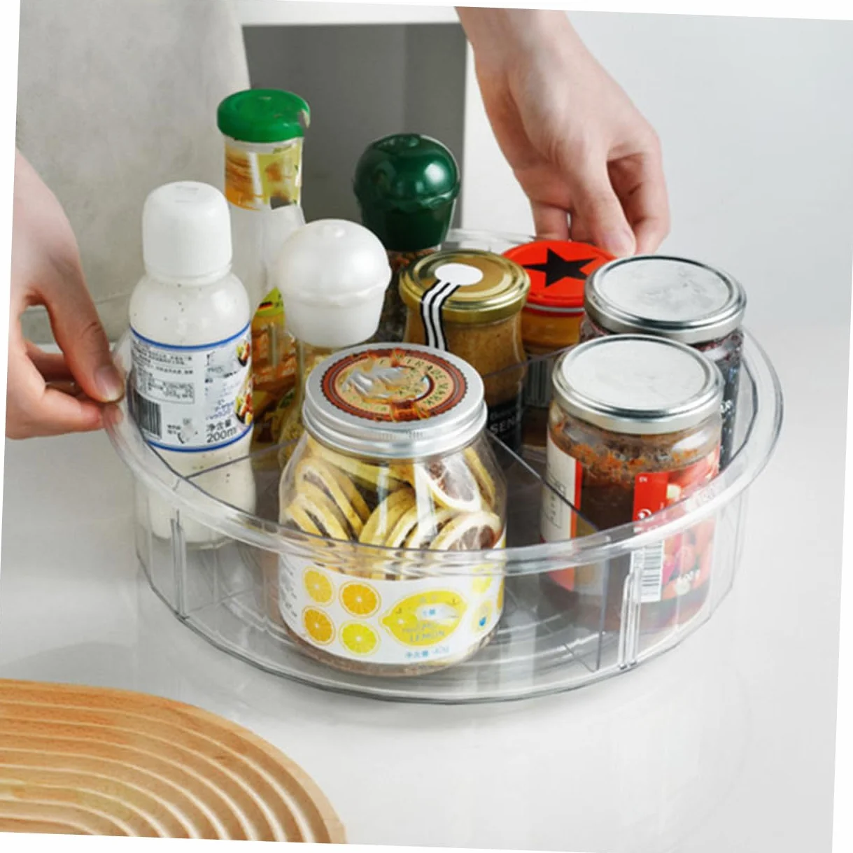 LABRIMP Dispensador Giratorio De Condimentos Organizador De Cocina Transparente Almacenamiento De Baño