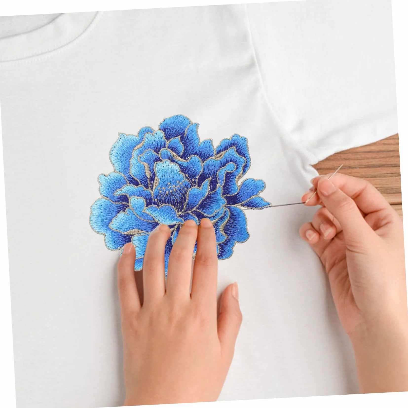 Adornos para Ropa, Parches Bordados de Tela Flores