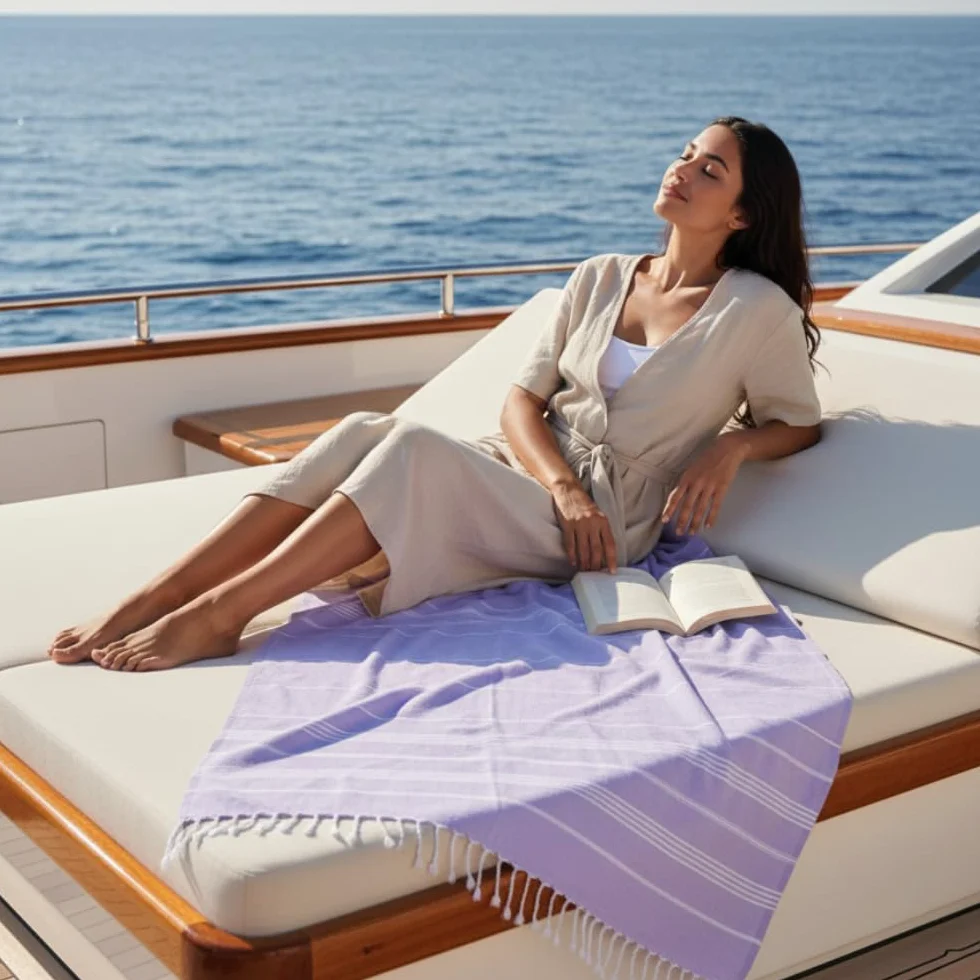 Toalla de sauna XXL 100 x 200 cm secado rápido playa grande suave morado