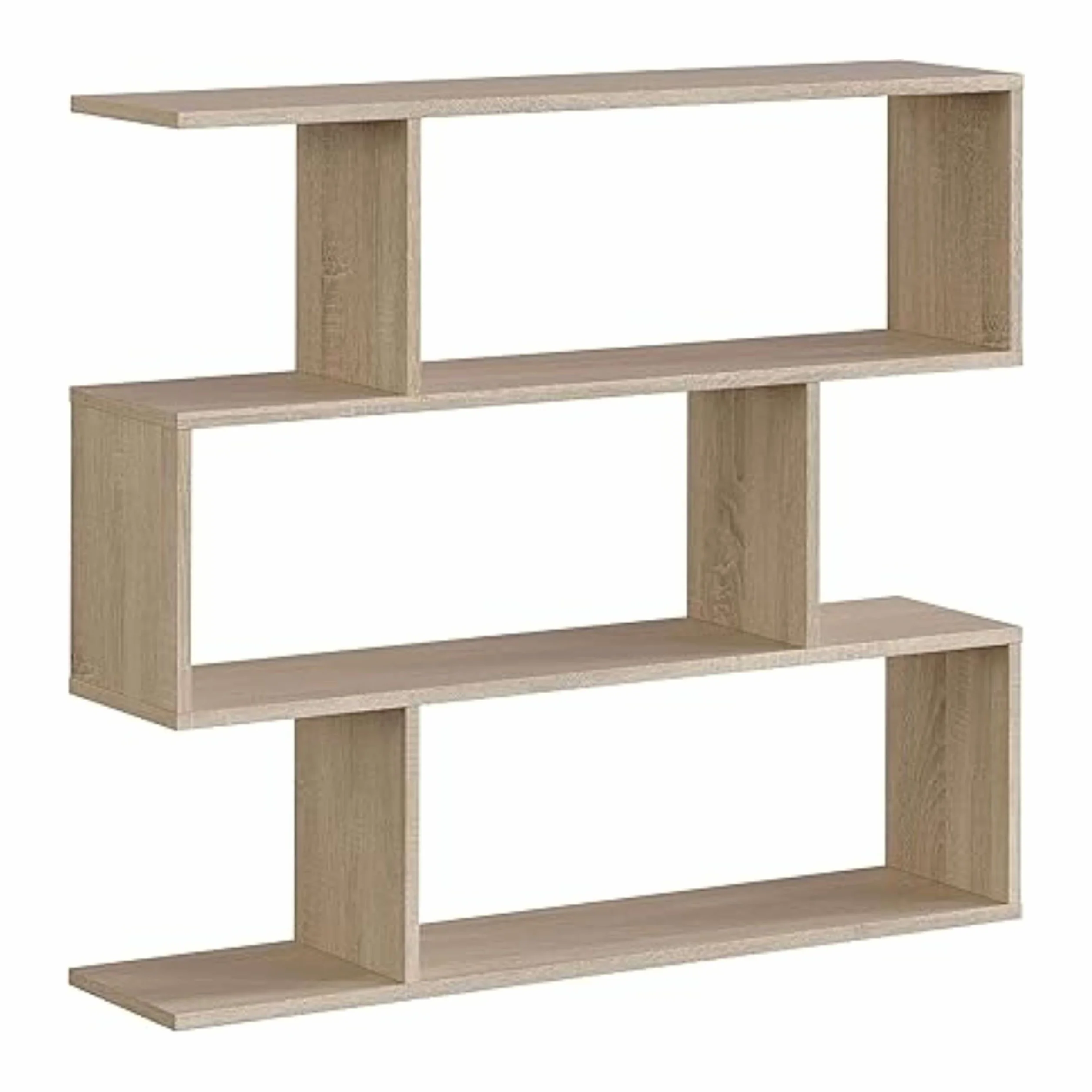 Habitdesign Estantería Librería Bolonia Color Roble 6 Huecos, Para Salón, Comedor O Despacho, 110 cm (ancho) 25 cm (profundo) 97 cm (altura)