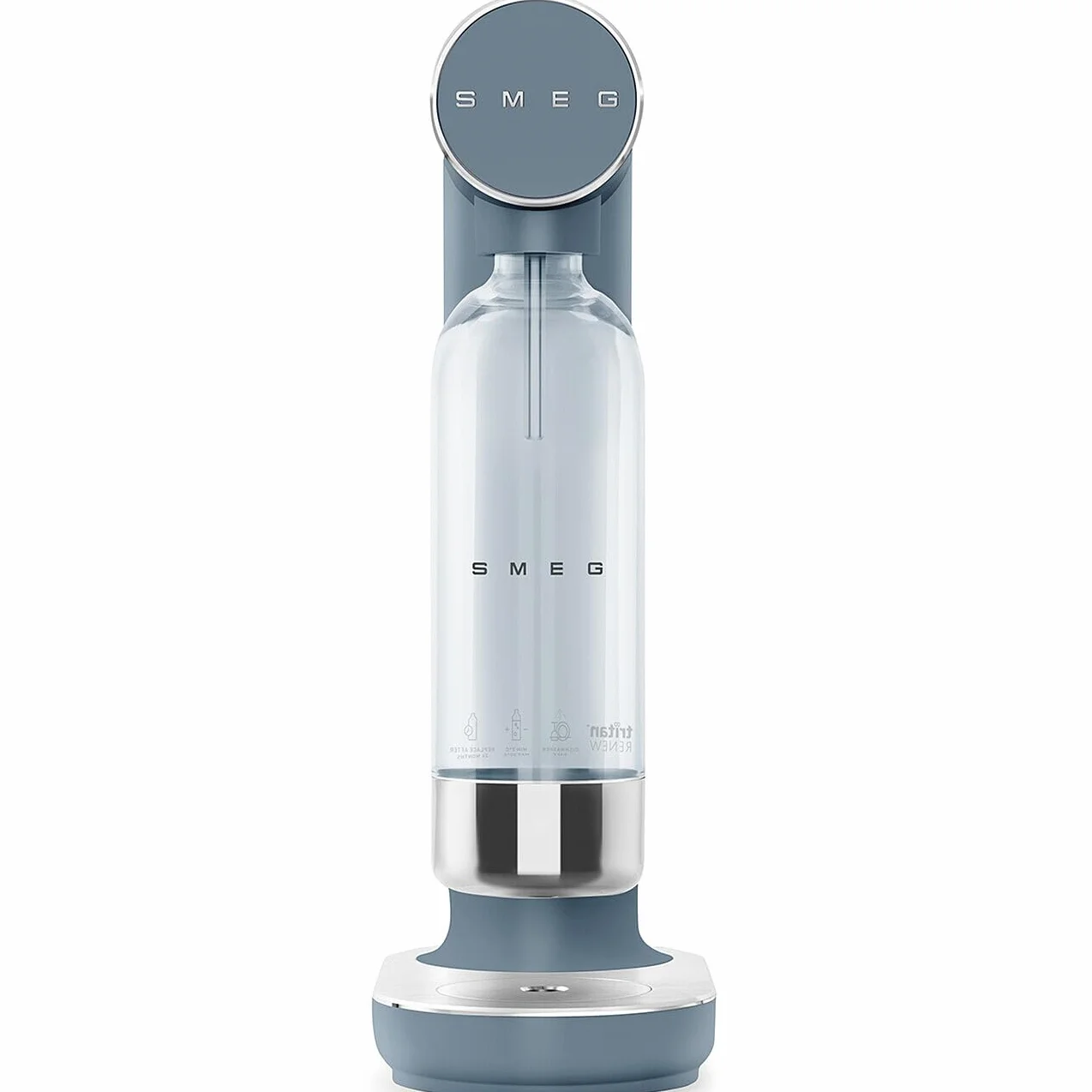 Smeg SKC01SBM Máquina de refrescos, pies antideslizantes, diseño que ahorra espacio, 800 ml, azul tormenta