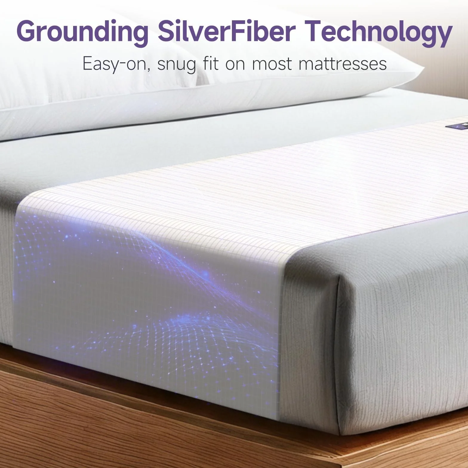 Sábana de cama de tierra, tapete de tierra del Reino Unido con 10% fibra de plata y 90% algodón orgánico, bienestar natural y tapete de energía saludable de la tierra