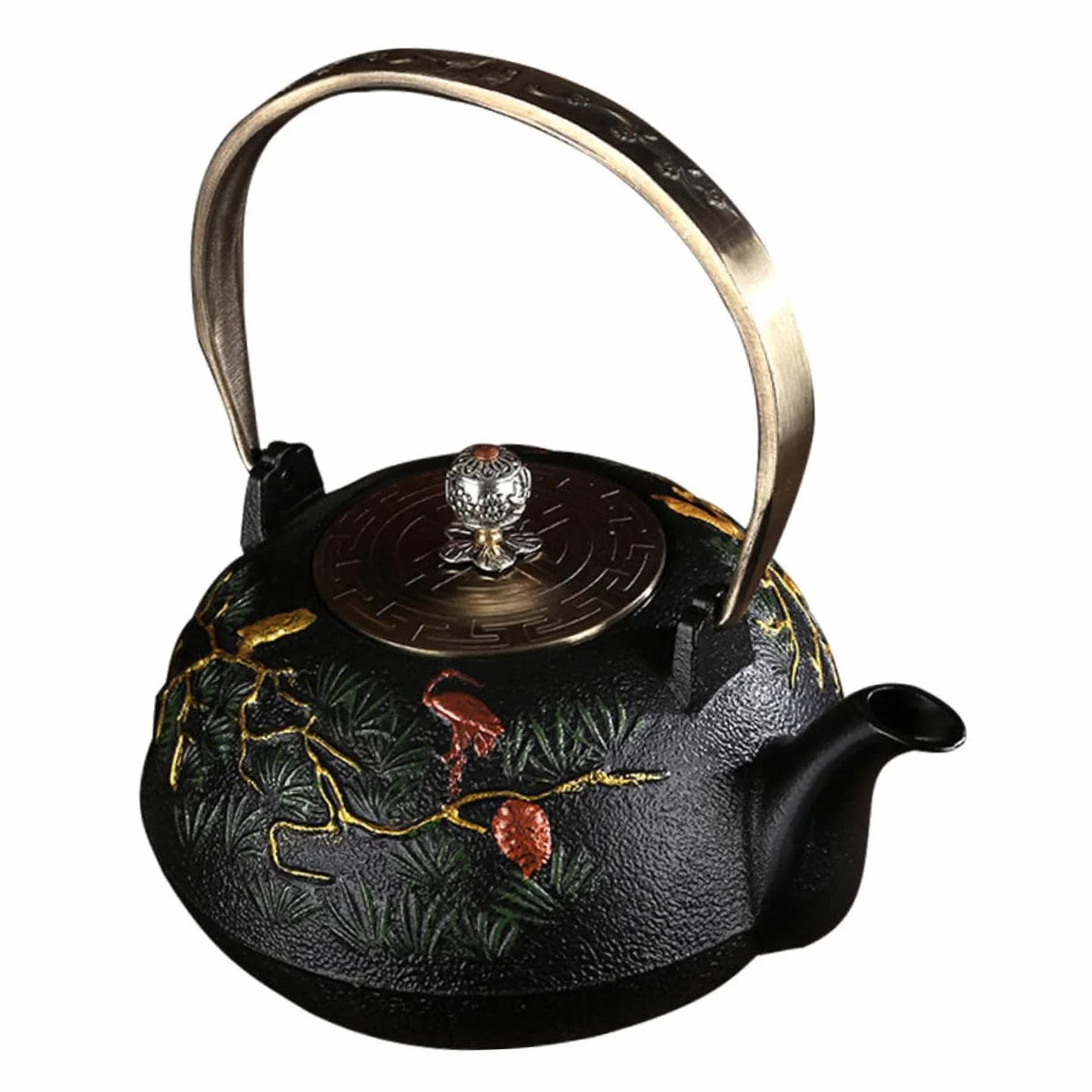 PRETYZOOM Tetera De Hierro Fundido Sin Revestimiento Tetera Decorativa Vintage Con Infusor Para Té Granel y Té Flor Para Hogar y Oficina