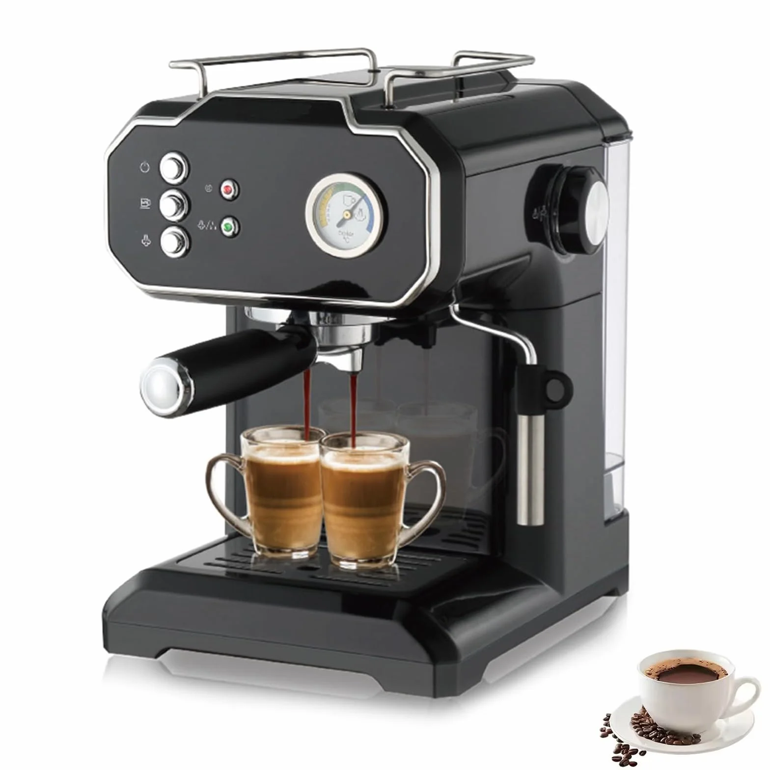 Cafetera Espresso De 15 Bares, Máquina Automática Con Vaporizador Para Espumar Leche, Cafetera De Alta Presión Para Cappuccino Y Latte, 850 W, Ideal Para El Hogar Y La Oficina
