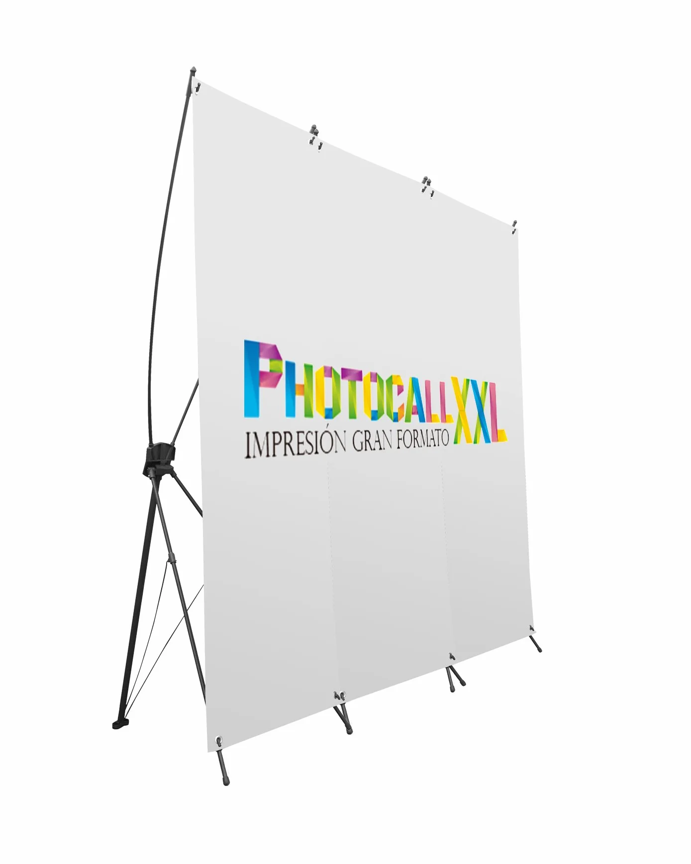 Oedim Photocall Flexible Personalizado 100% Talla XX con Soporte X 250x180 | Expositor publicitario Fabricado en Lona Impresa a Todo Color 1 Cara con ollados.