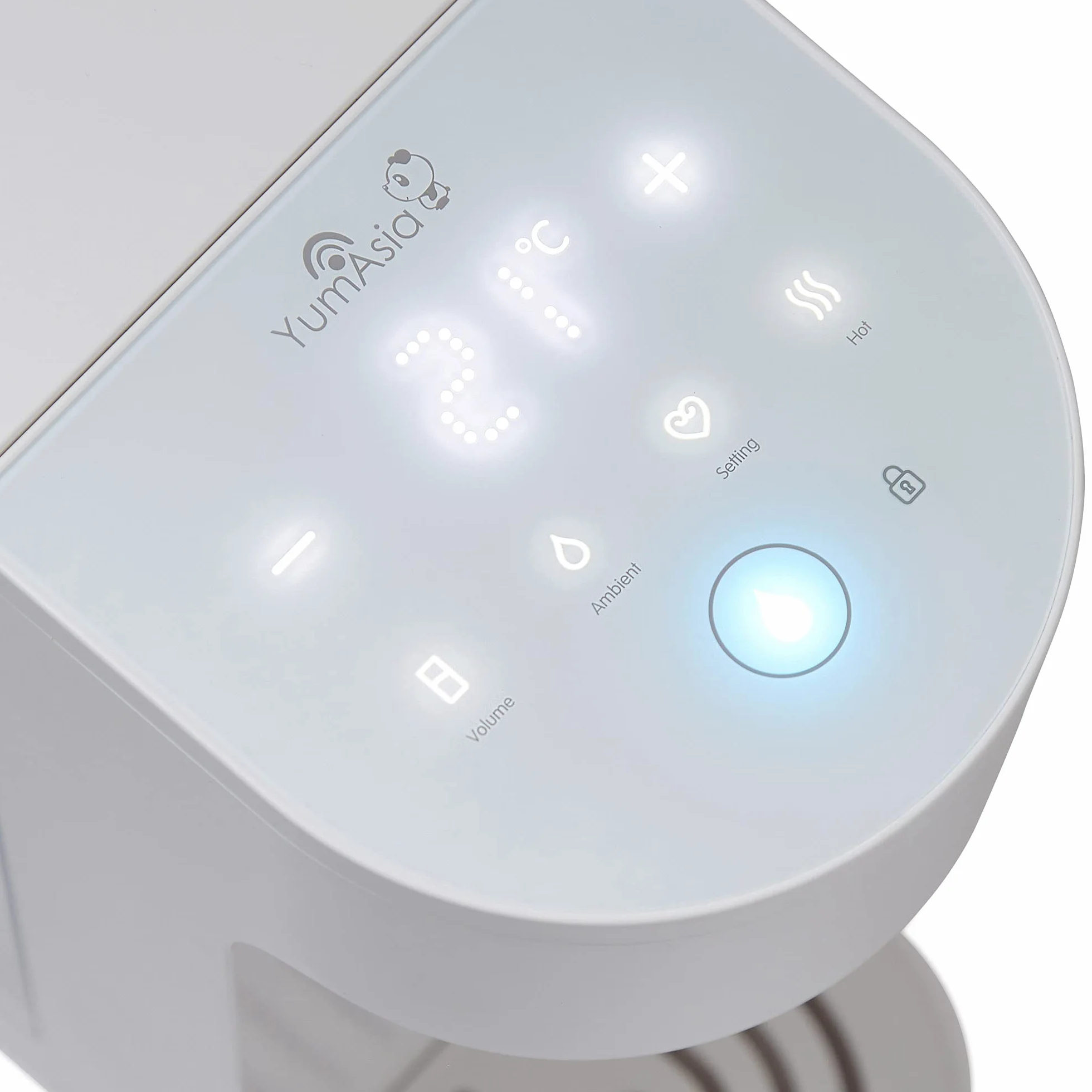 Yum Asia Oyu "Oculto debajo" Dispensador de agua caliente instantáneo digital con pantalla táctil LED blanca, Capacidad de 4 litros, Ecoboil, Tecnología InstaHEAT, 220-240V, Alimentación de la UE