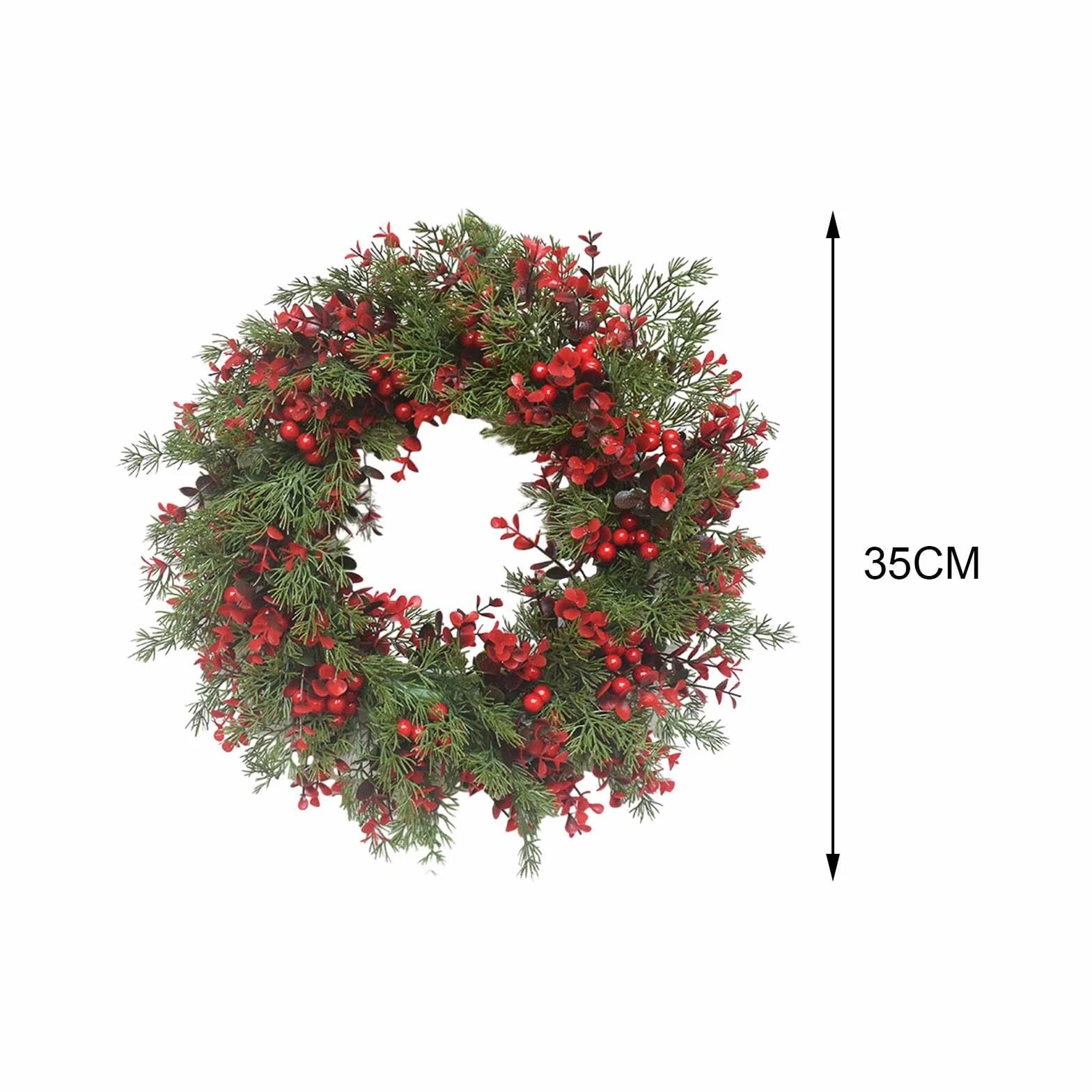Corona de Navidad/Corona de Navidad/Guirnalda Navideña/Decoración Corona de Puerta Delantera para Balcón, Diámetro 35cm