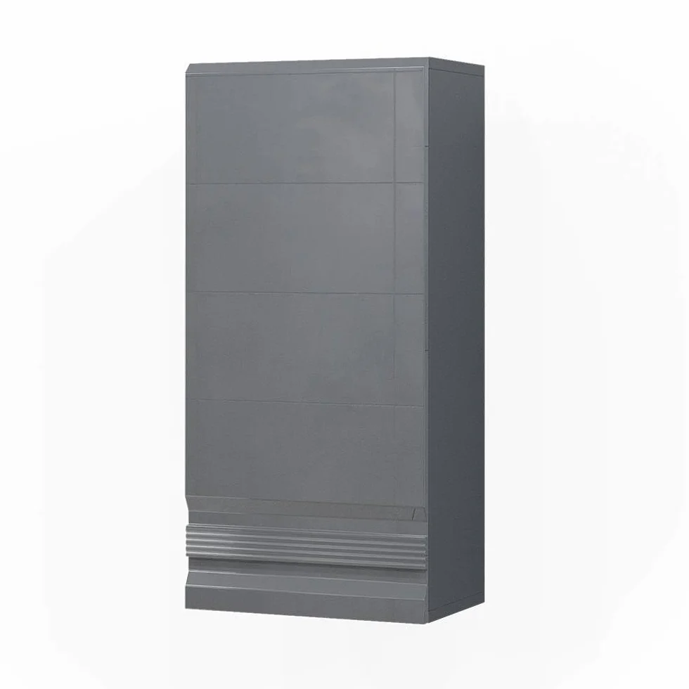 Vicco Armario de baño Fredd, Antracita Alto Brillo, 36.4 x 77 cm, de Pared con Dos estantes Interiores Ajustables