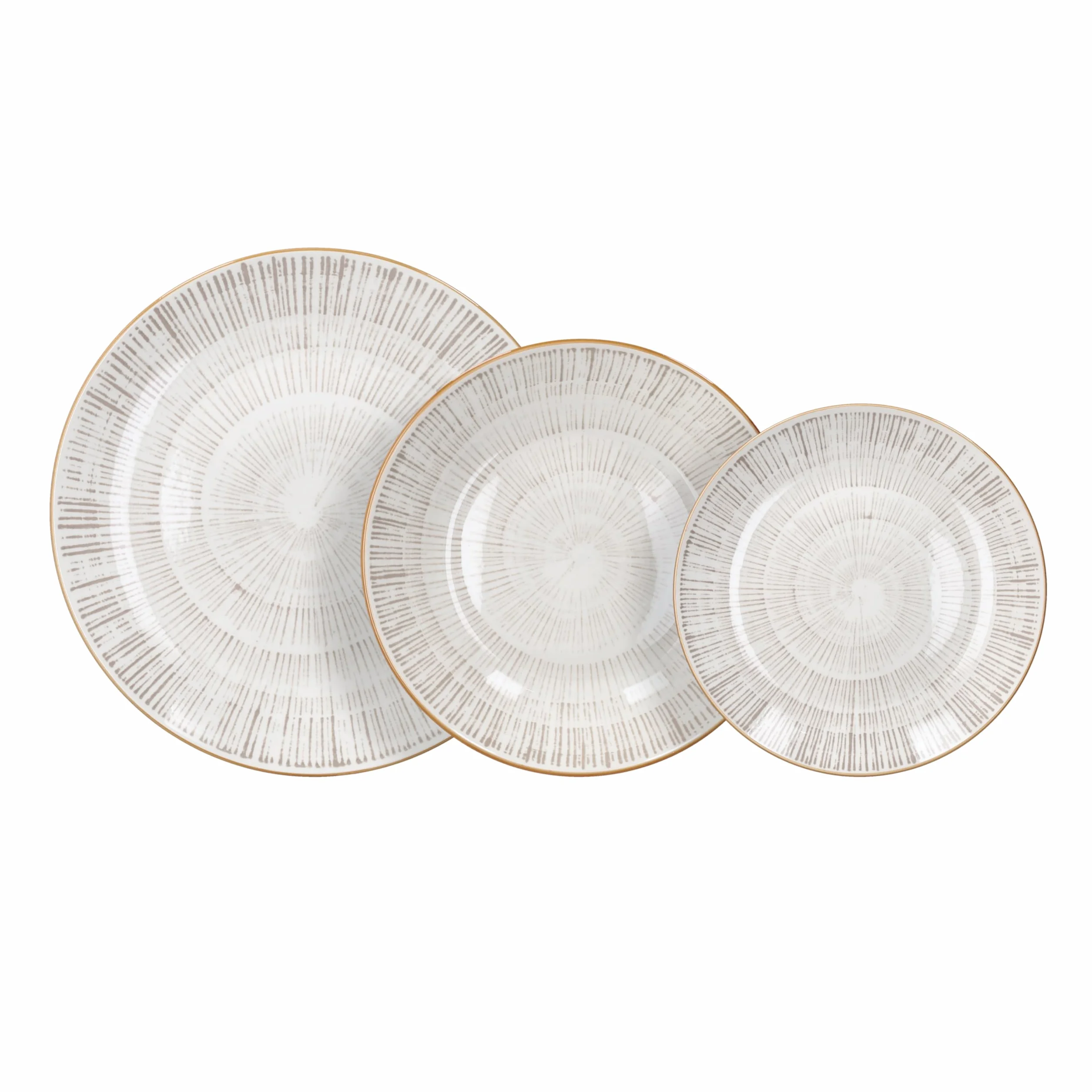 Tognana Virtuo Beige, Juego de vajilla para 6 personas 18 piezas, Porcelana, Beige