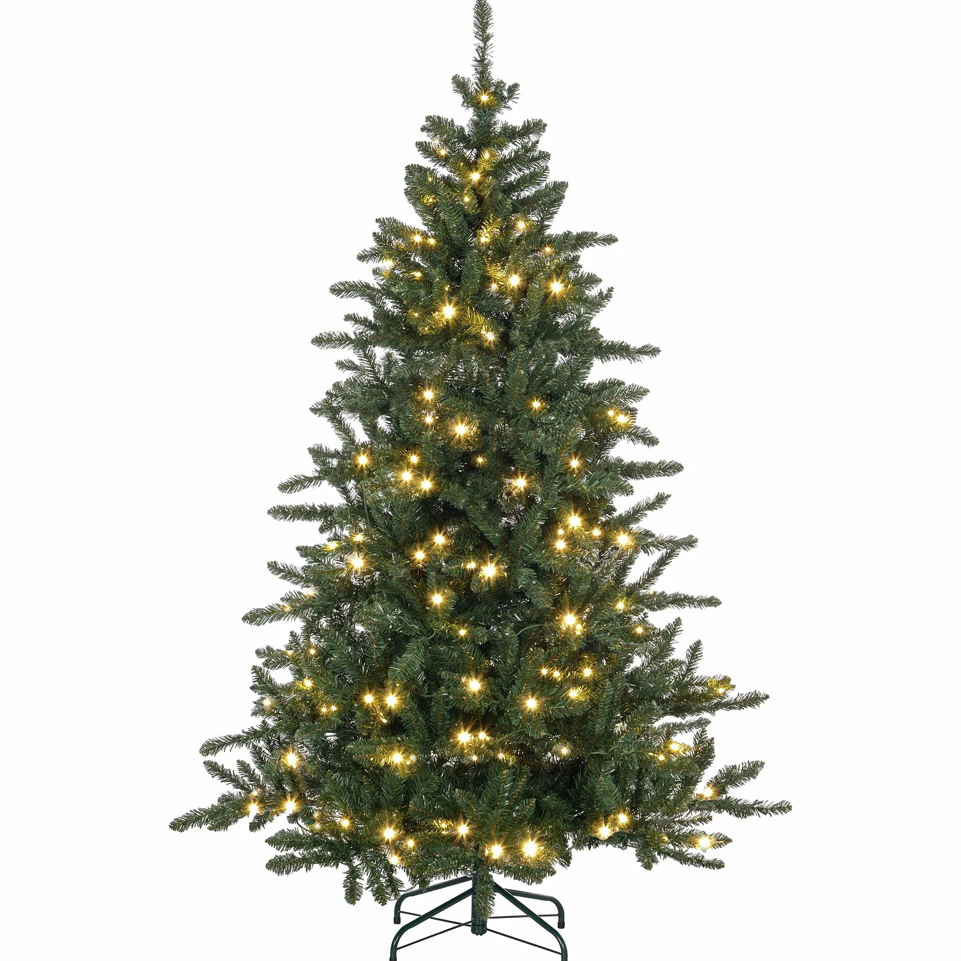 HOMCOM Árbol de Navidad 180 cm Árbol de Navidad Artificial con 310 Luces LED 872 Ramas y Soporte de Metal Árbol Navideño para Salón Interior Verde
