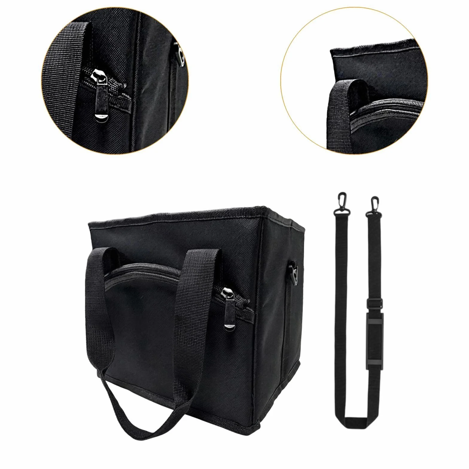 Bolsa para Bebidas Plegable Y Reutilizable con Cuatro Compartimentos, Soporte Isotérmico para Botella de Agua, Diseño Ligero E Impermeable Y Longitud, Negro, Individual