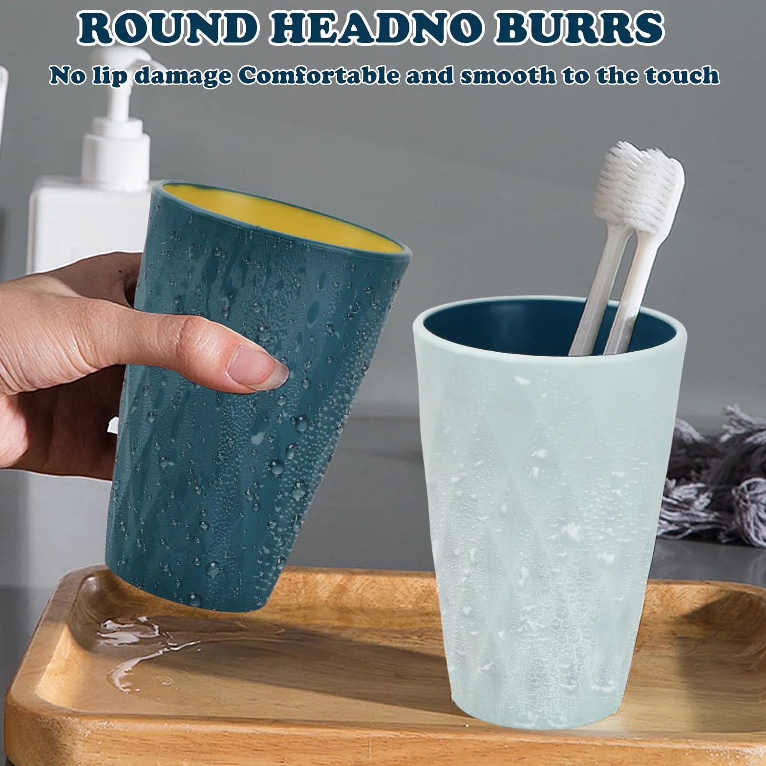 Vasos para Cepillos de Dientes, Taza de Plástico para Baño Estilo Nórdico, Juego de 4 para Viaje y Camping