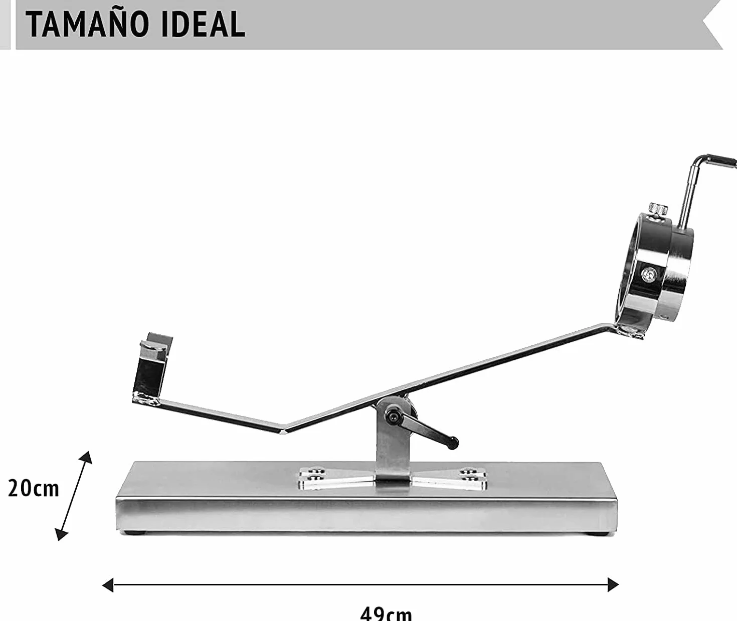 BRICOMIRAS JAMONERO BASCULANTE GIRATORIO CON BASE INOXIDABLE. SOPORTE JAMONERO IDEAL USO DOMÉSTICO Y PROFESIONAL (Inoxidable solo)
