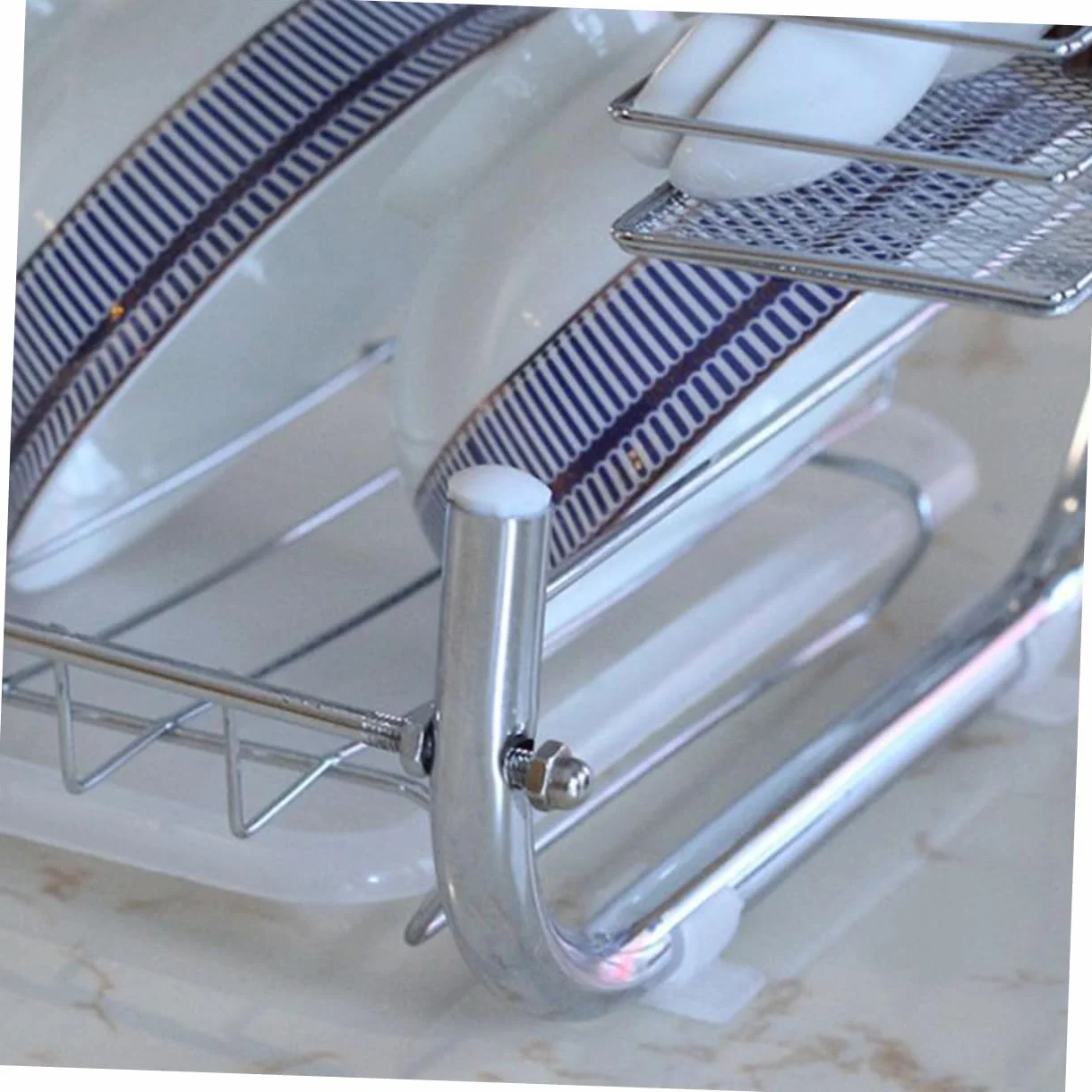 Alipis Escurridor Platos Rejilla Para Secar Diseño Compacto Bandeja Plástico Acero Inoxidable
