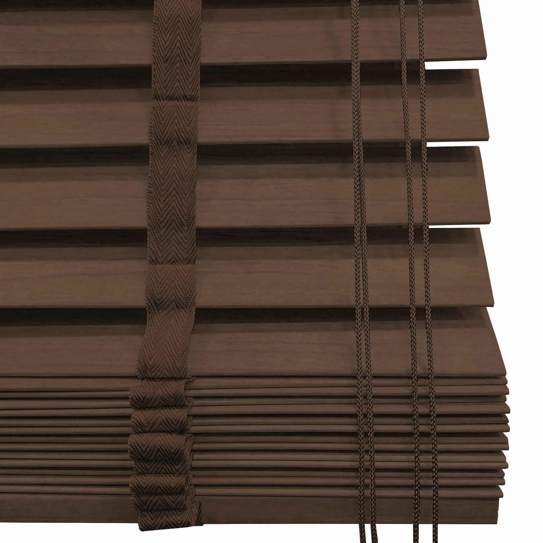 Persiana Veneciana de Madera Maciza Premium (40cm hasta 240cm de Ancho). Color Nogal. Medida 110 cm x 160 cm para Ventanas y Puertas