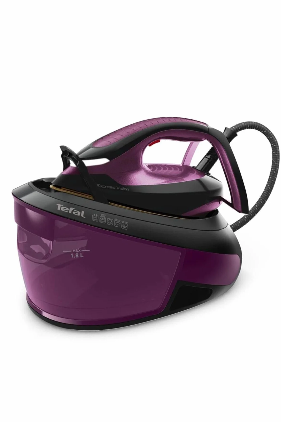 Tefal Express Vision SV8152 - Central de vapor, potente potencia de vapor, fácil visión LED para una excelente visión, tecnología sin configuración, depósito de agua 1,8 L, fabricado en Francia