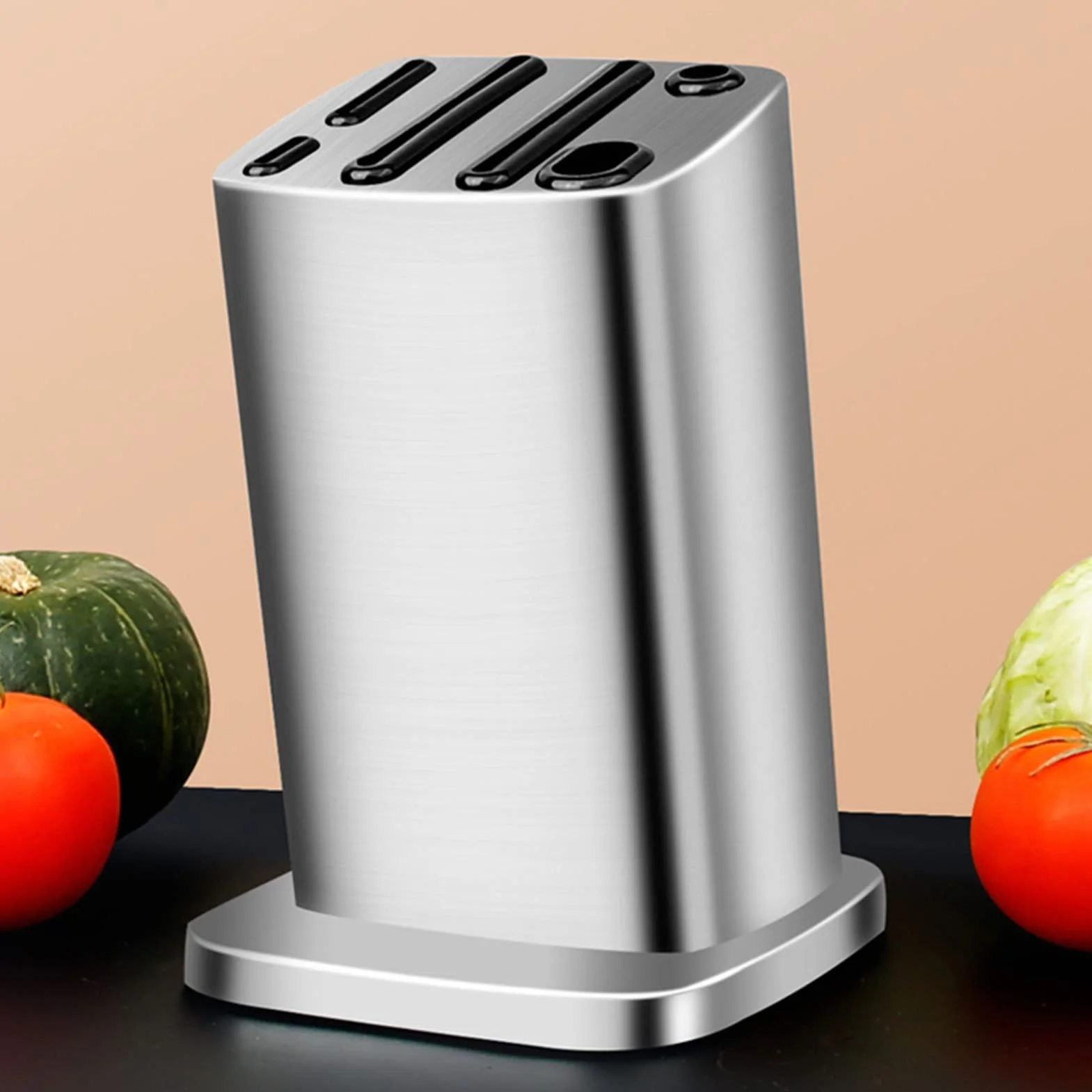 MRKU Soporte para Cuchillos de Cocina, Solo se Vende el Soporte para Cuchillos, Estante con Orificio de Drenaje, encimeras, Mantiene los Cuchillos ordenados y Afilados.