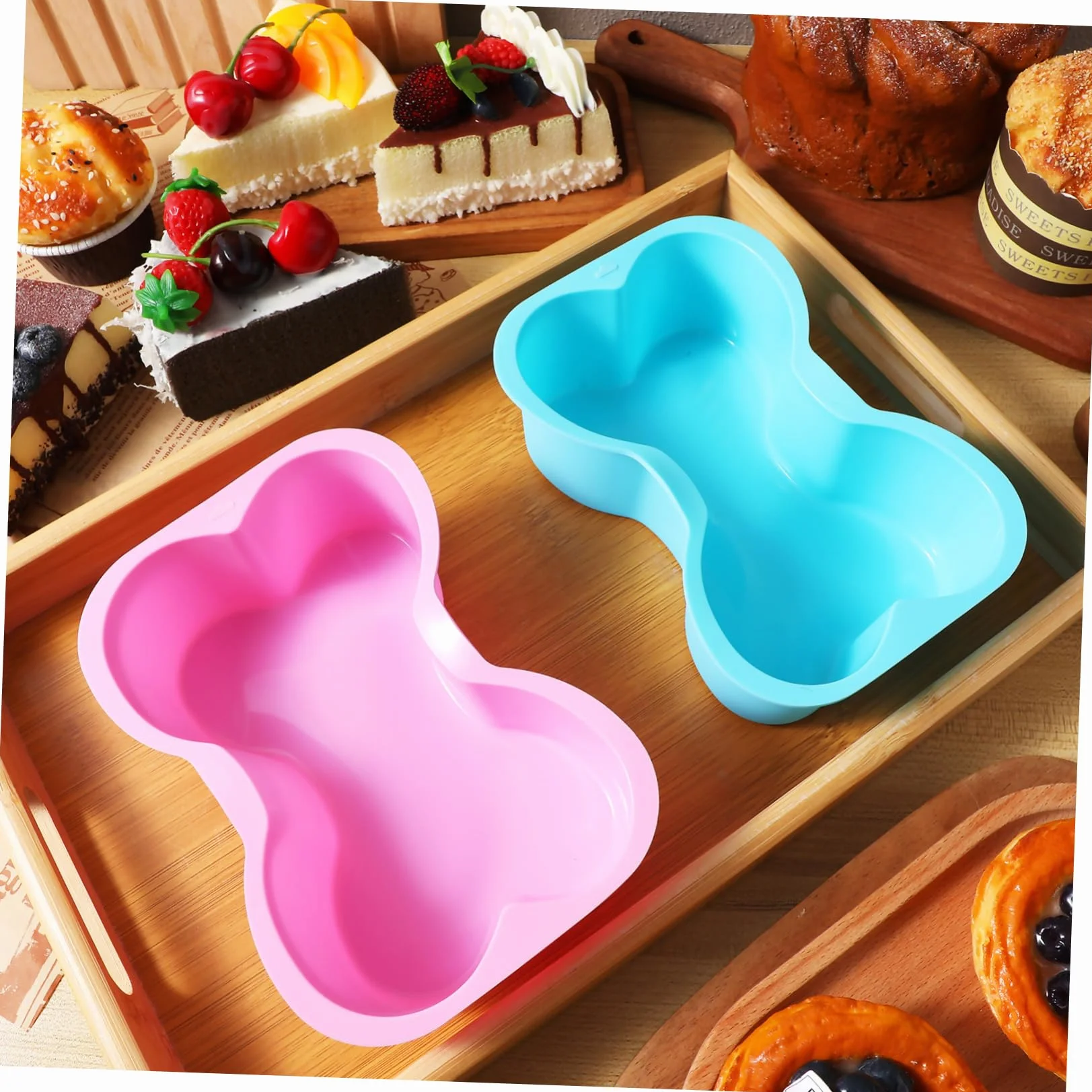 MAGICLULU 10 Moldes Para Tartas Moldes De Hueso De Silicona Lata Para Hornear Pasteles Moldes De Silicona Para Hornear Moldes Para Tartas De Hueso De Perro Moldes Para Golosinas Para