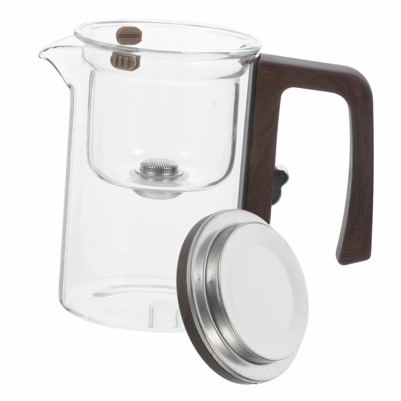 Alipis Tetera de Vidrio Transparente con Forma de Flor Infusor de Té para Sueltas para Estufa Agua Caliente y Fría para Preparar Té Casa o Exteriores