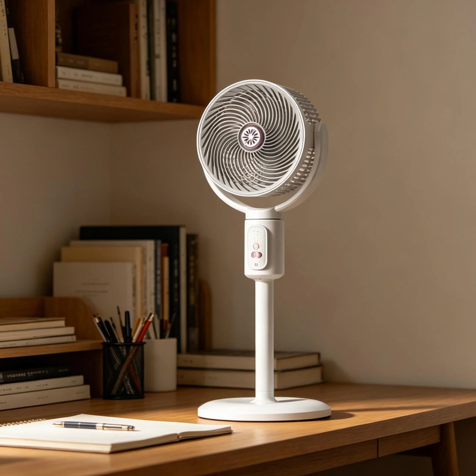 Ventilador Vertical,Soplador 5 Velocidades Con Temporizador,Torre Oscilante Recargable USB-C Altura Ajustable para Dormitorio | Para Hogar, Oficina, Cocina, Salón Y Apartamento