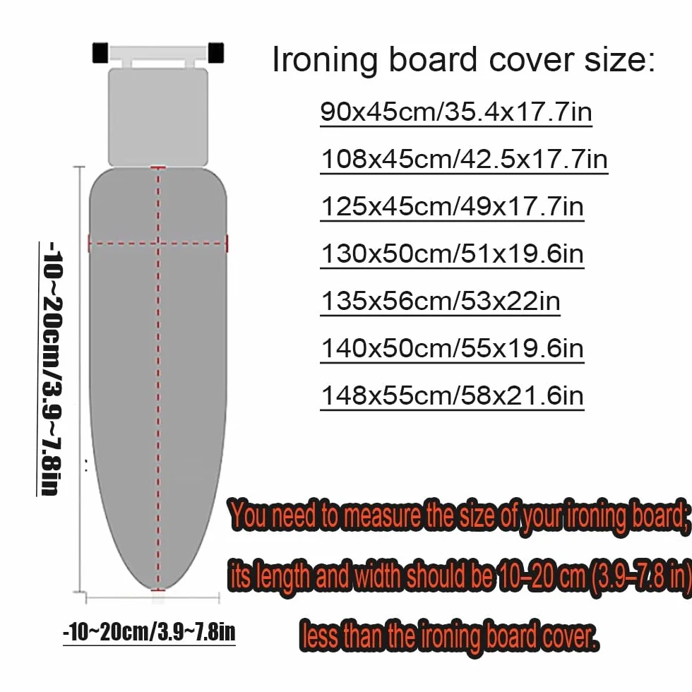 Funda para tabla de planchar resistente al calor de 58 x 21 pulgadas, tela duradera a prueba de manchas, ajuste universal con bordes elásticos, color beige sólido, ideal para planchar al vapor y