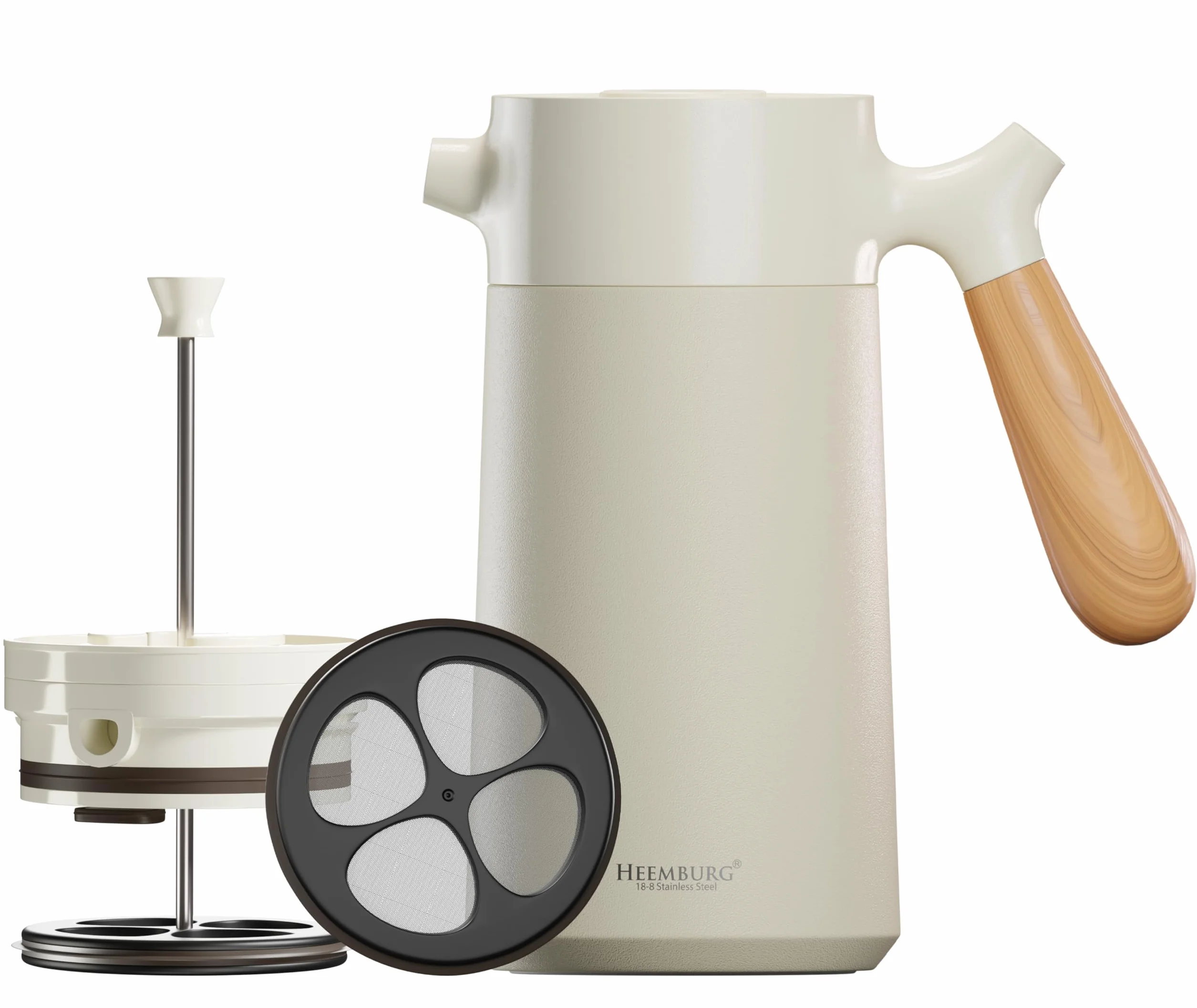 Heemburg French Coffee Press – Cafetera térmica de calidad de acero inoxidable | Prensa de café con aislamiento de doble pared para un café y té perfectos