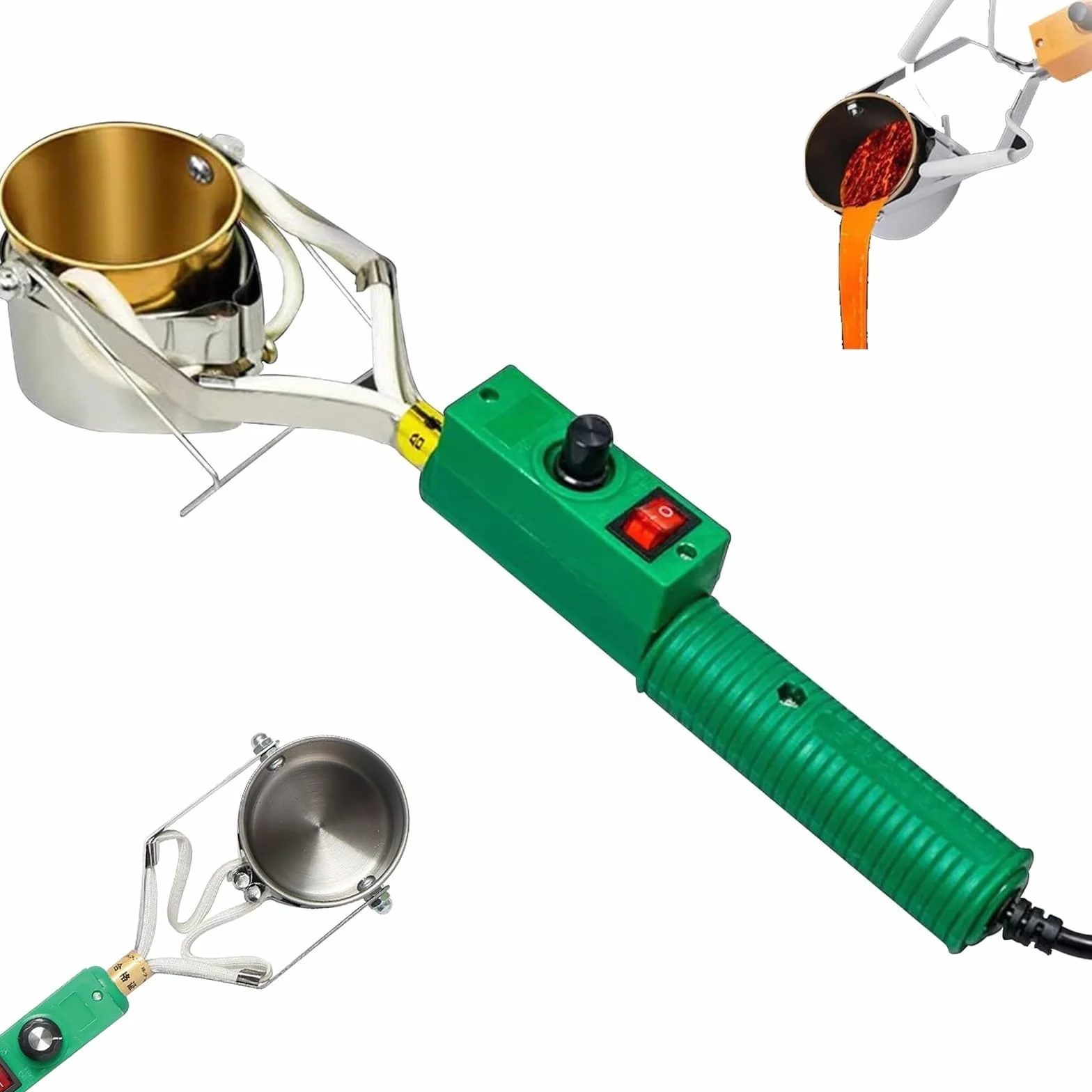 Olla de fusión eléctrica 420W, horno de soldadura 1100g, crisol para pesca y metal
