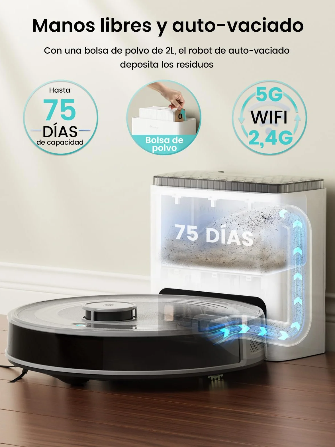 Lefant M2S Plus Robot Aspirador y Fregasuelos 10 000pa