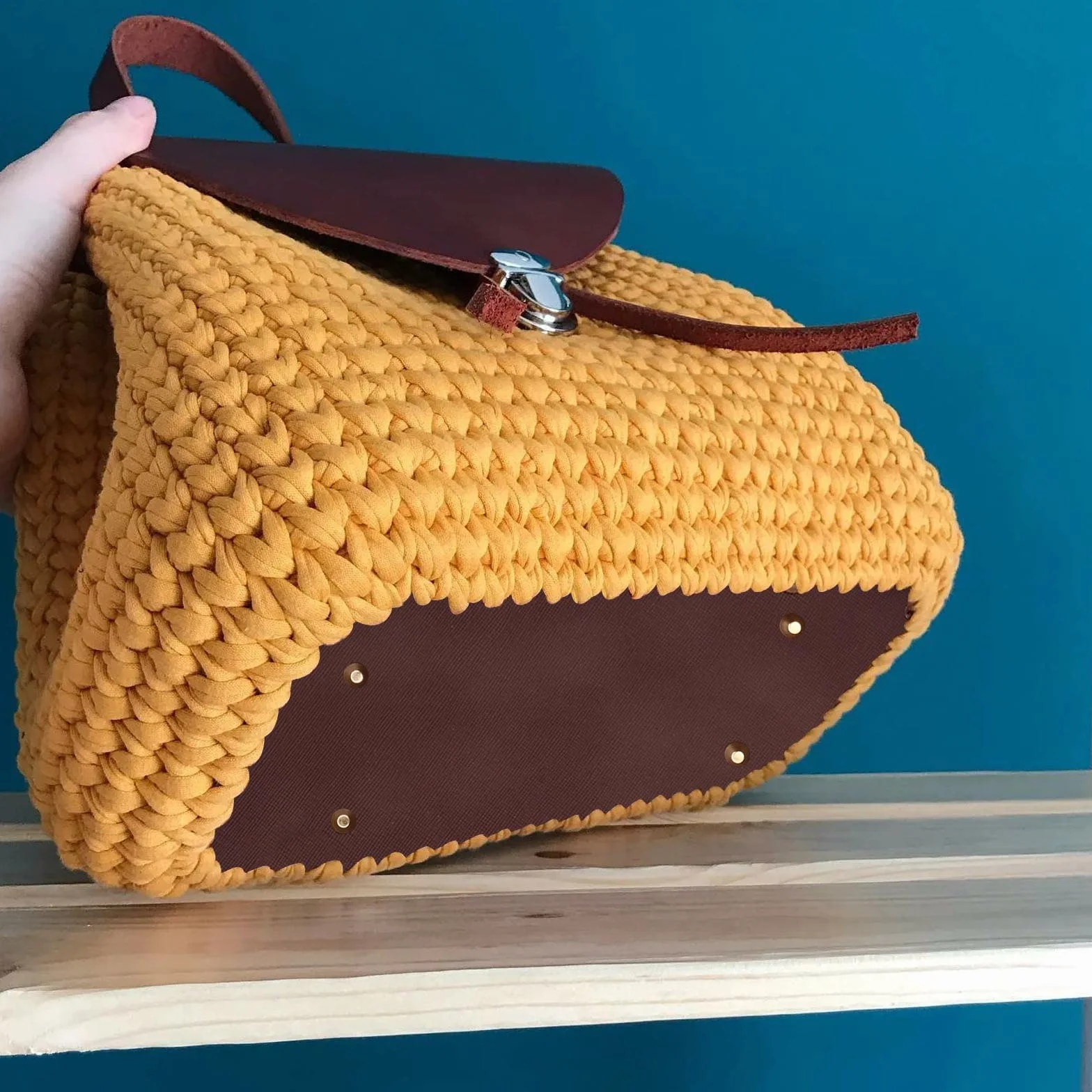 Laughhe 4 Piezas Bolsa Cojín Inferior Oval de Cuero PU 22×10CM para Fabricación de Bolsos