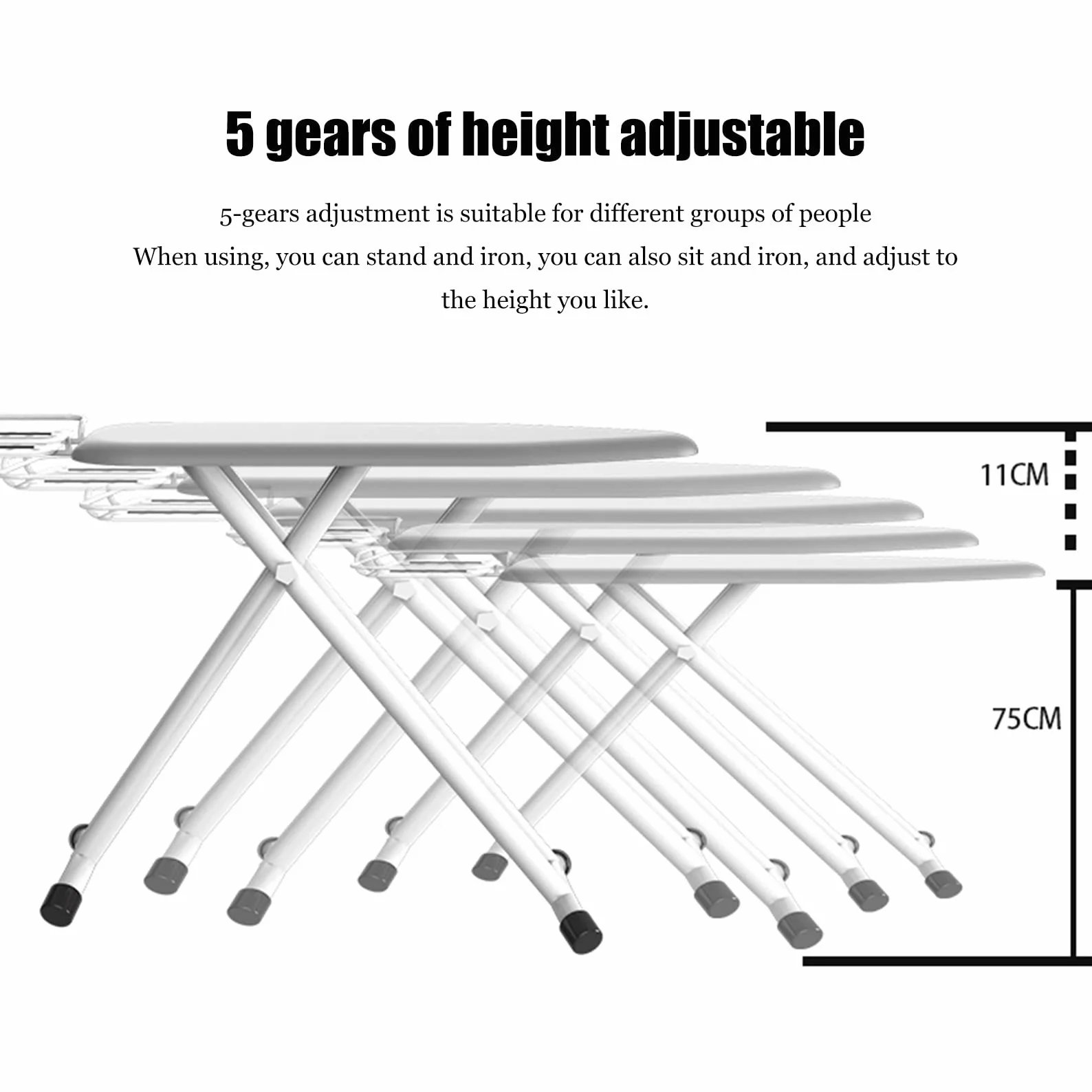 Tabla De Planchar, superficie de planchado extra grande ,Soporte Para Centros De Planchado,6 altura regulable,Patas Extragruesas con Patas Antideslizantes，ideal para espacios reducidos ( Color : D )