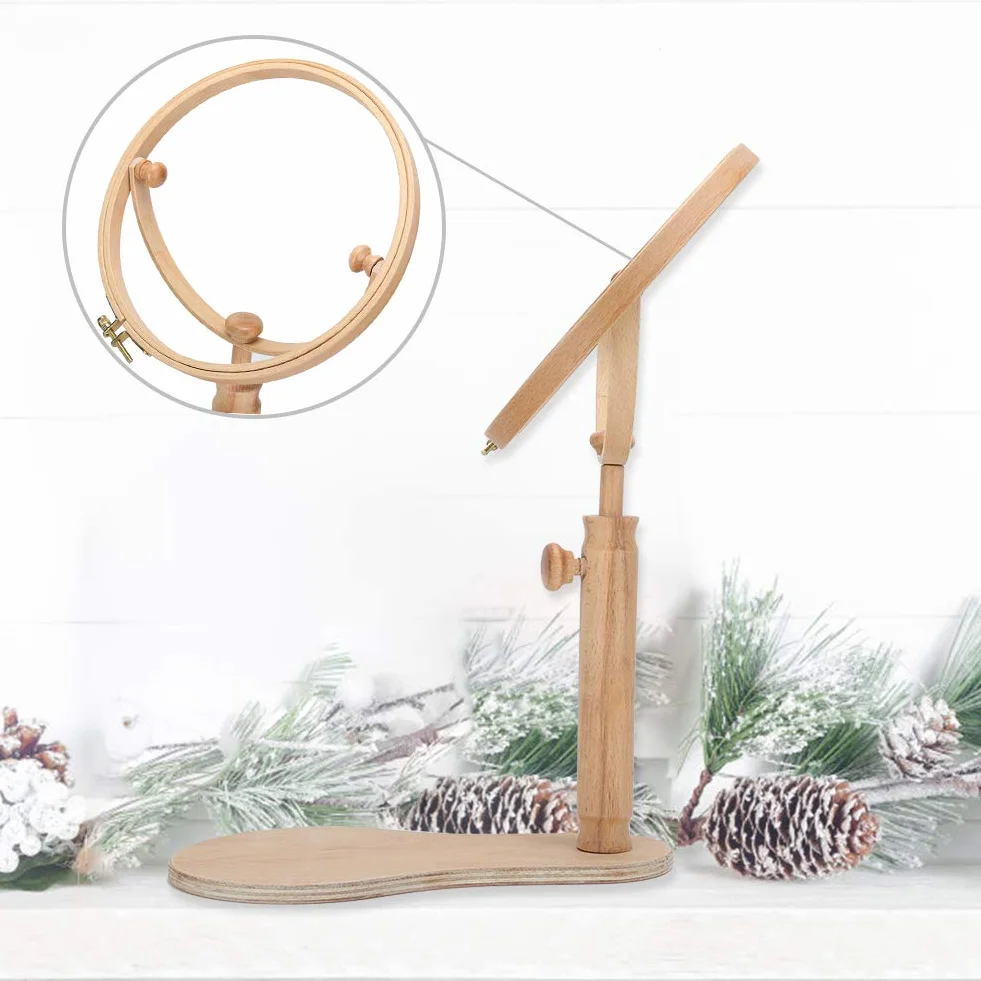 Bastidor de Punto de Cruz Soporte de Madera para Bordado Bastidor de Bordado Redondo Aro de Madera portátil Suministros para Punto de Cruz Herramientas de Costura