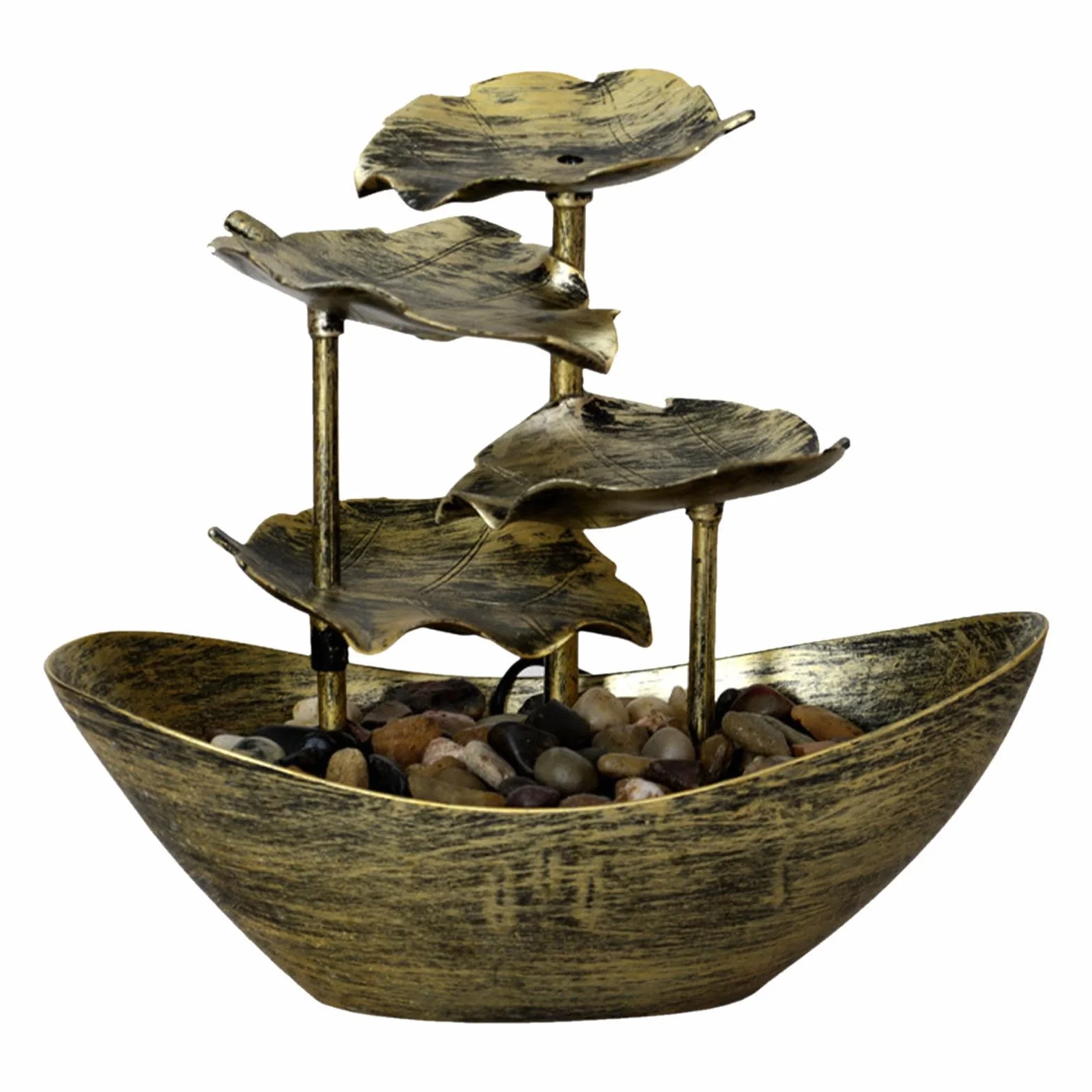 Pequeña Fuente Cascada De Interior - Fuente De Agua De Oficina Con Luces LED Para La Decoración Del Hogar | Fuente De Mesa Relajante, Perfecta Para Sala, Oficina Y Espacios De Medios