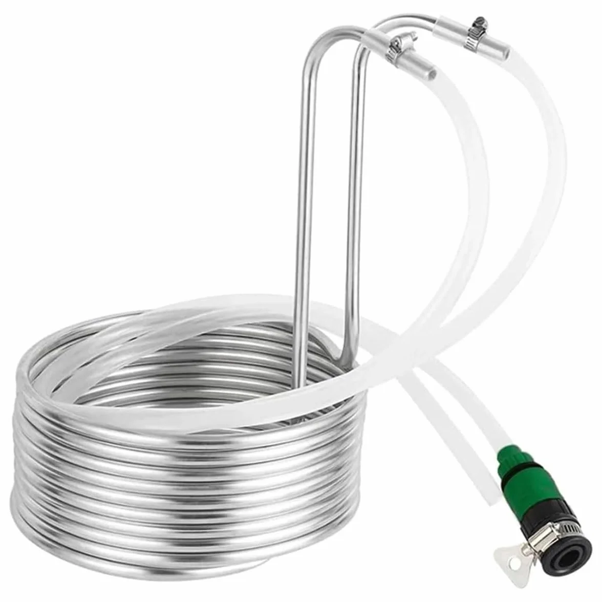 Serpentín De Enfriamiento De Cerveza, Enfriador De Mosto De Inmersión De Acero Inoxidable, Fácil De Limpiar, Espiral De Enfriamiento De Agua For Restaurantes.(Cooling Coil Set)