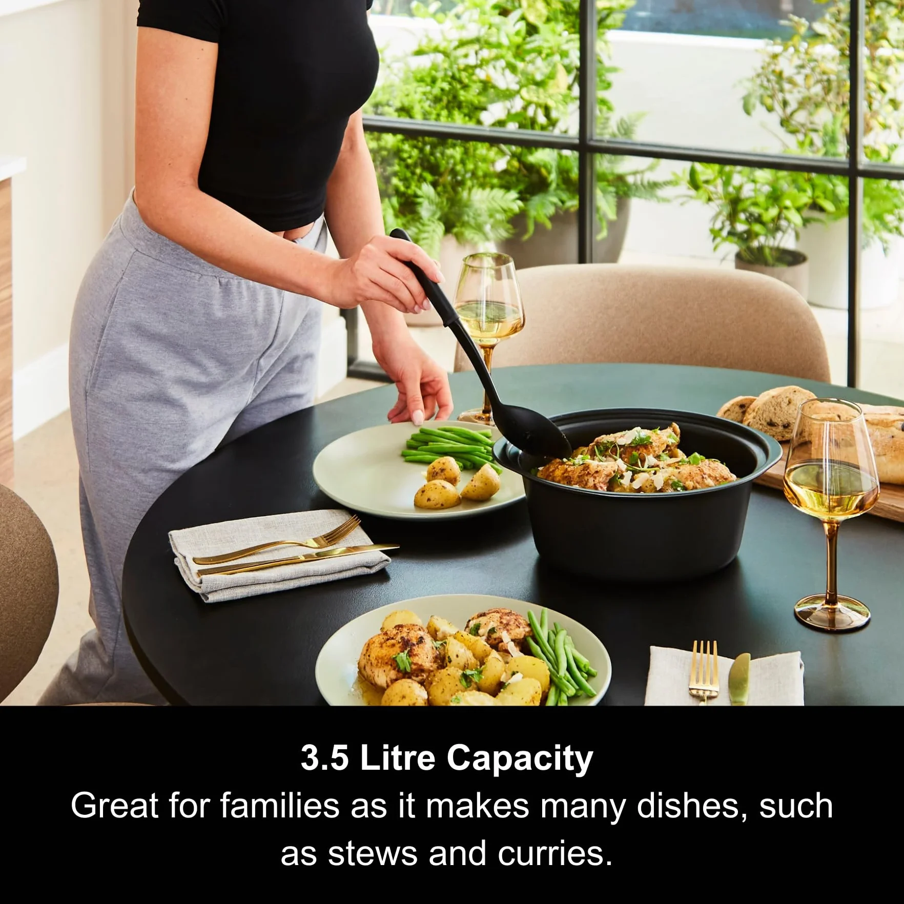 Morphy Richards Sear and Stew 460012 Olla de Cocción Lenta 3.5 L Negro
