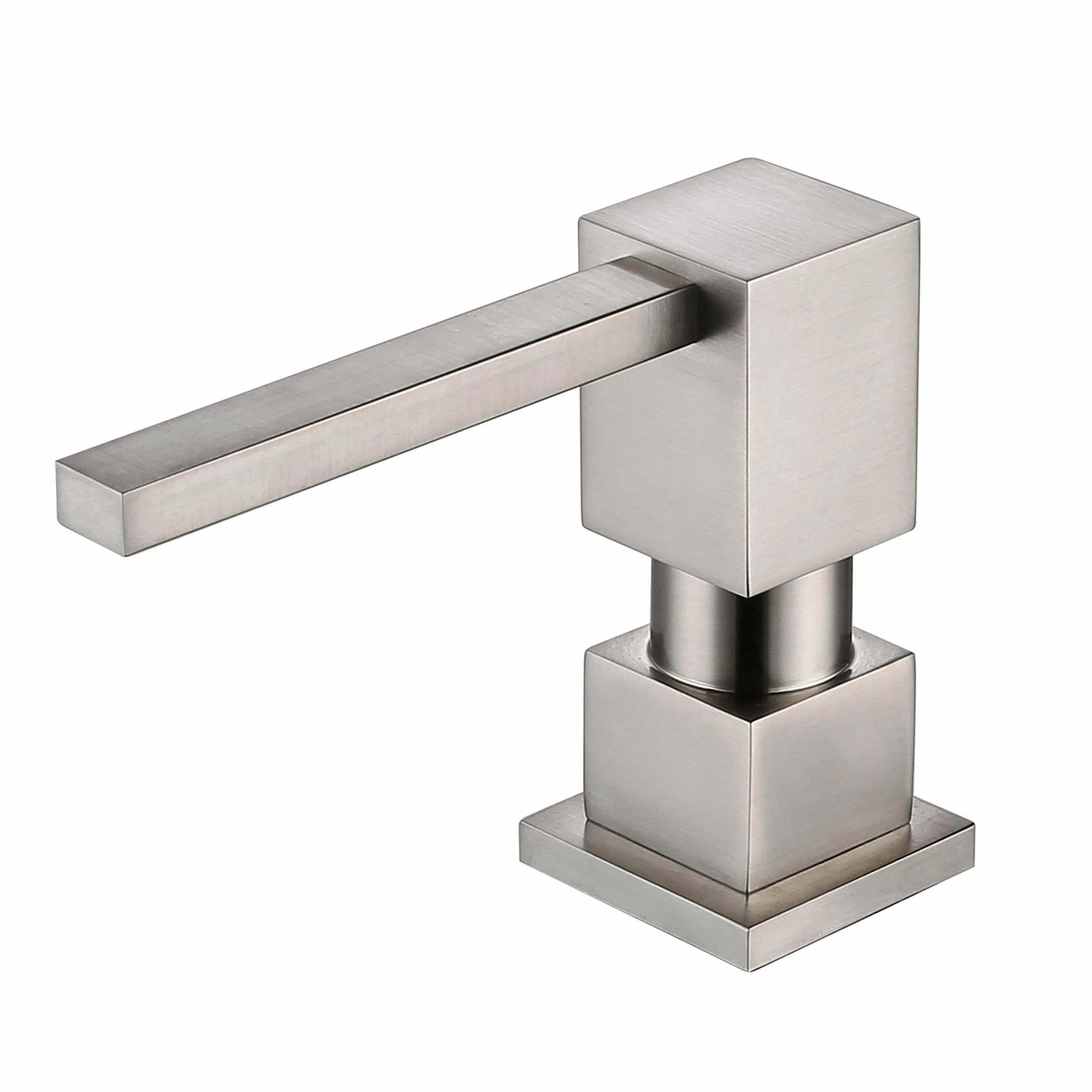 Dispensador de jabón para Fregadero de Cocina (níquel Cepillado), Todo latón Integrado y Recambio de diseño Superior, jabón de Mano de Metal y Bomba de Cobre