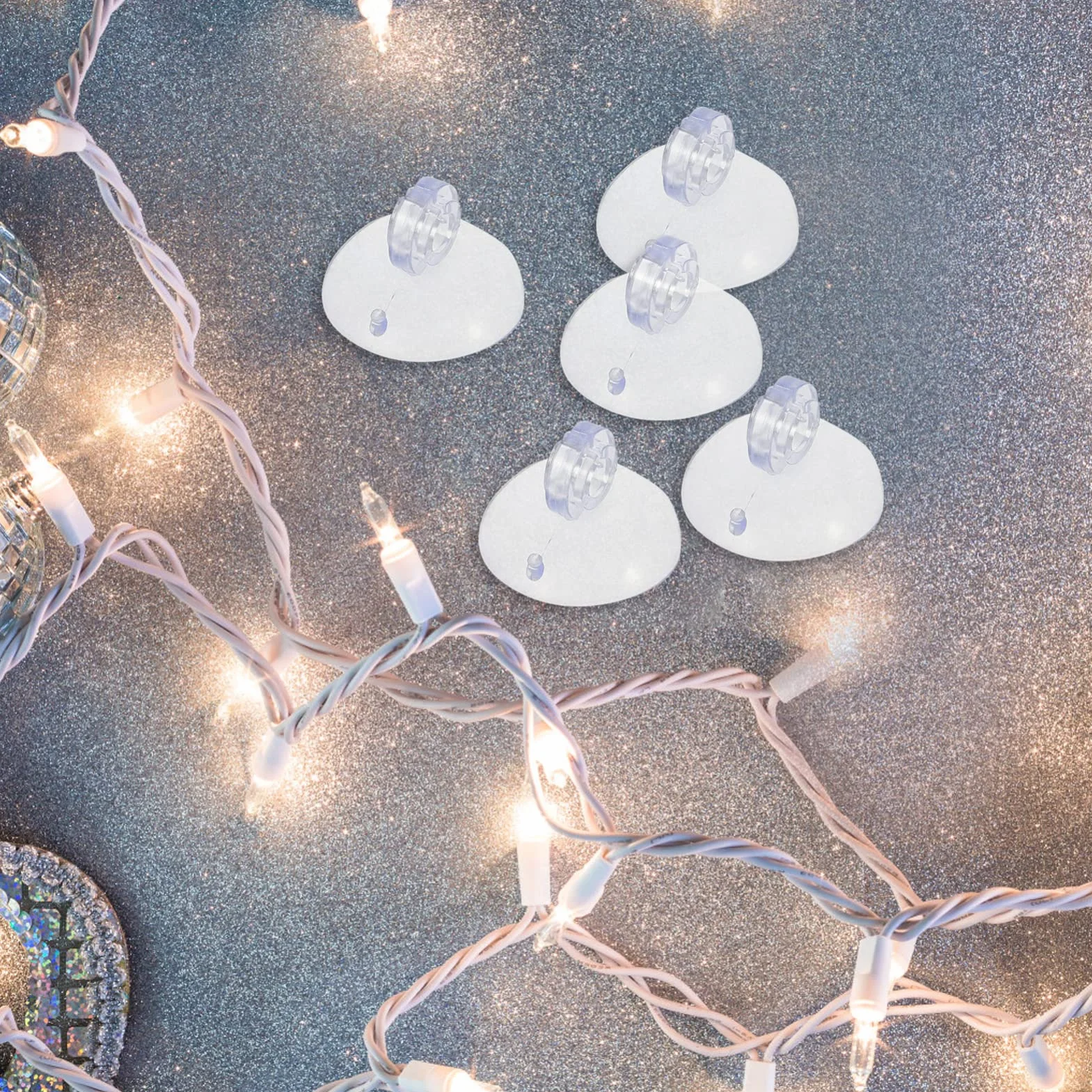 PRETYZOOM 4 Juegos Mini Ventosa Soportes De Luz De Navidad Ventosas Navideñas Suction Cup Hooks Caseta Esterior Guirnalda Luces Interior Guirnalda Luces Exterior Pinzas De Luz 200 Uds * 4