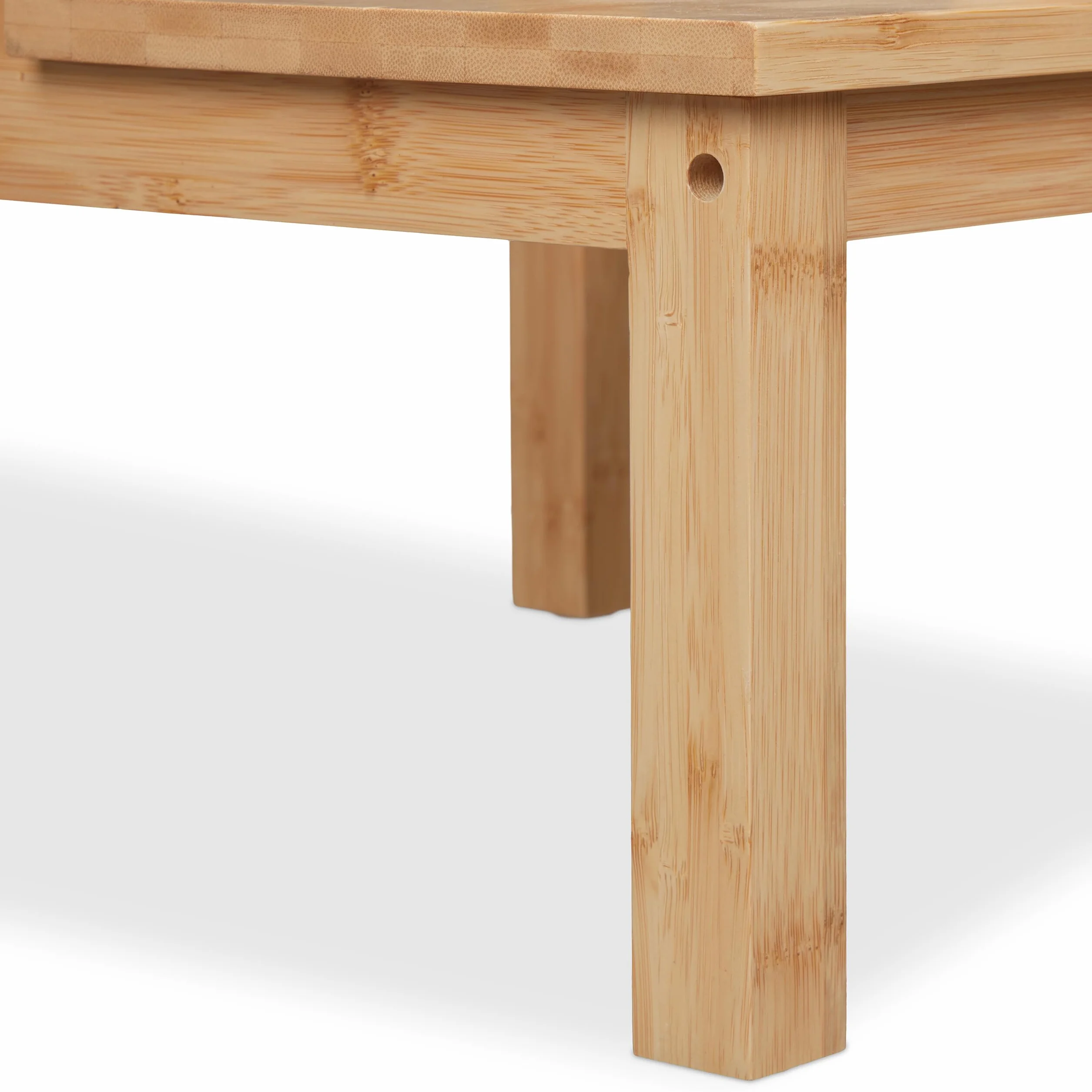Relaxdays Taburete 2 Escalones Bambú 100 kg 40 x 40 x 40,5 cm Natural