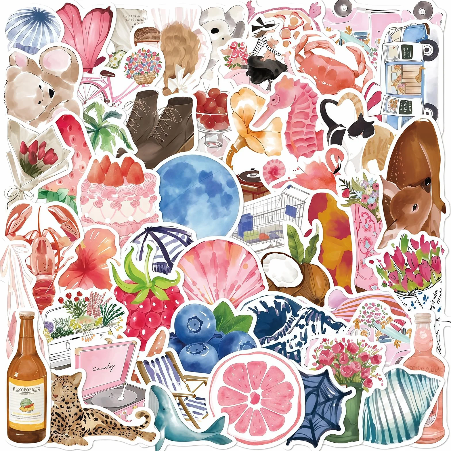 100 Stück Vintage Autoadhesivos Sticker Aesthetic Vinilo Impermeables Pegatinas para Botellas de Agua Scrapbooking