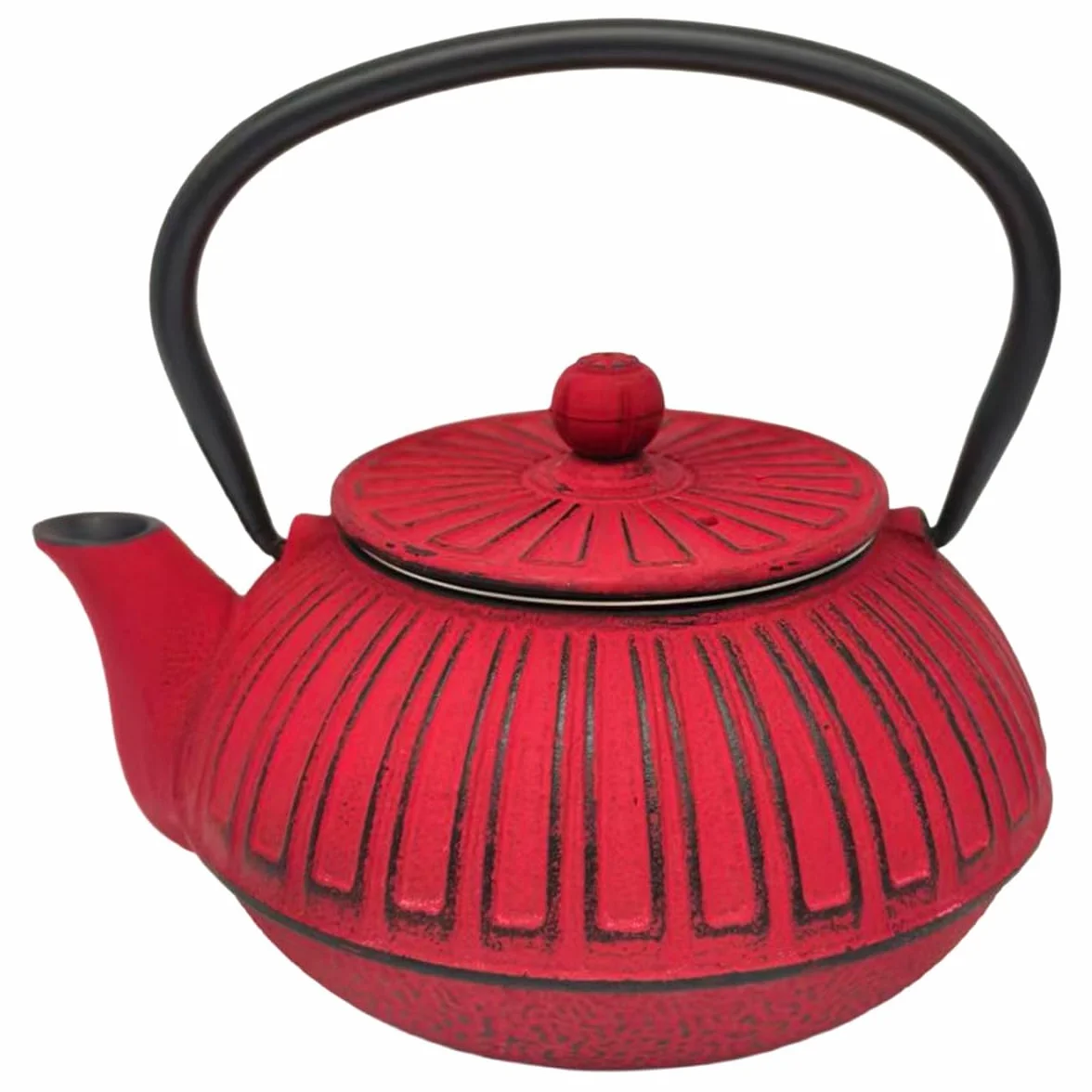 Tetera de Hierro Colado 0,6L Roja con Diseño Elegante y Durable