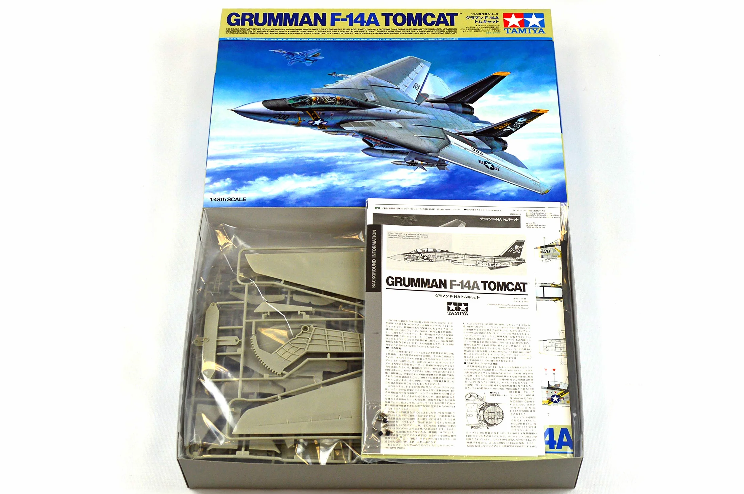TAMIYA TAM61114 1/48 Grumman F-14A Tomcat Kit de avión de plástico, Azul Marino, a partir de 13 años