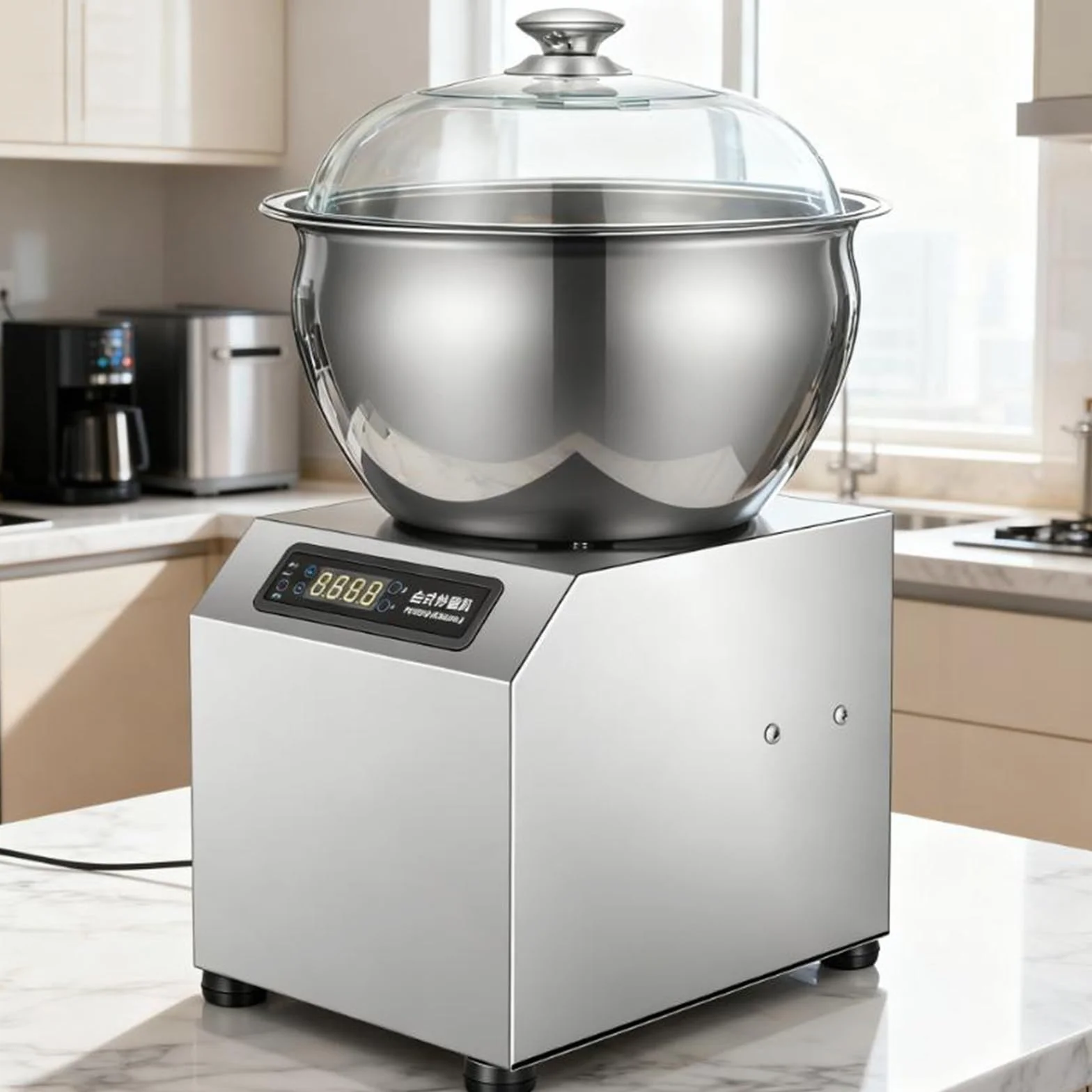 Amasadora eléctrica de 1800 W con Doble Rotor,Mezclador Eléctrico con Bowl de Acero Inoxidable - Máquina Amasadora Industrial con Doble Rotación para Pan y Masa de Pizza (5/8KG) 8Kg