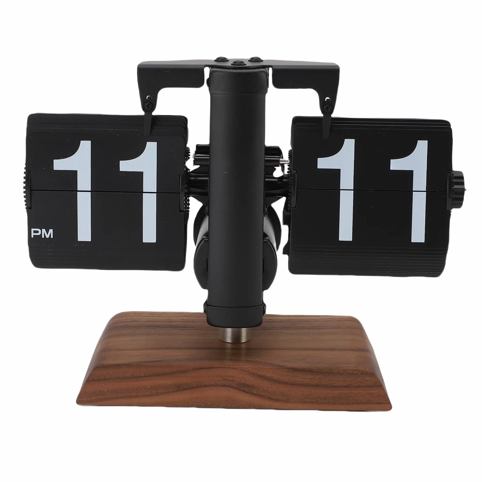 Pissente Reloj Digital Abatible con Pilas, Base de Madera de Acero Inoxidable, Reloj de Escritorio Fácil de Leer para Sala de Estar, Oficina, Estudio, Artículo de Colección, Acero Inoxidable 304,