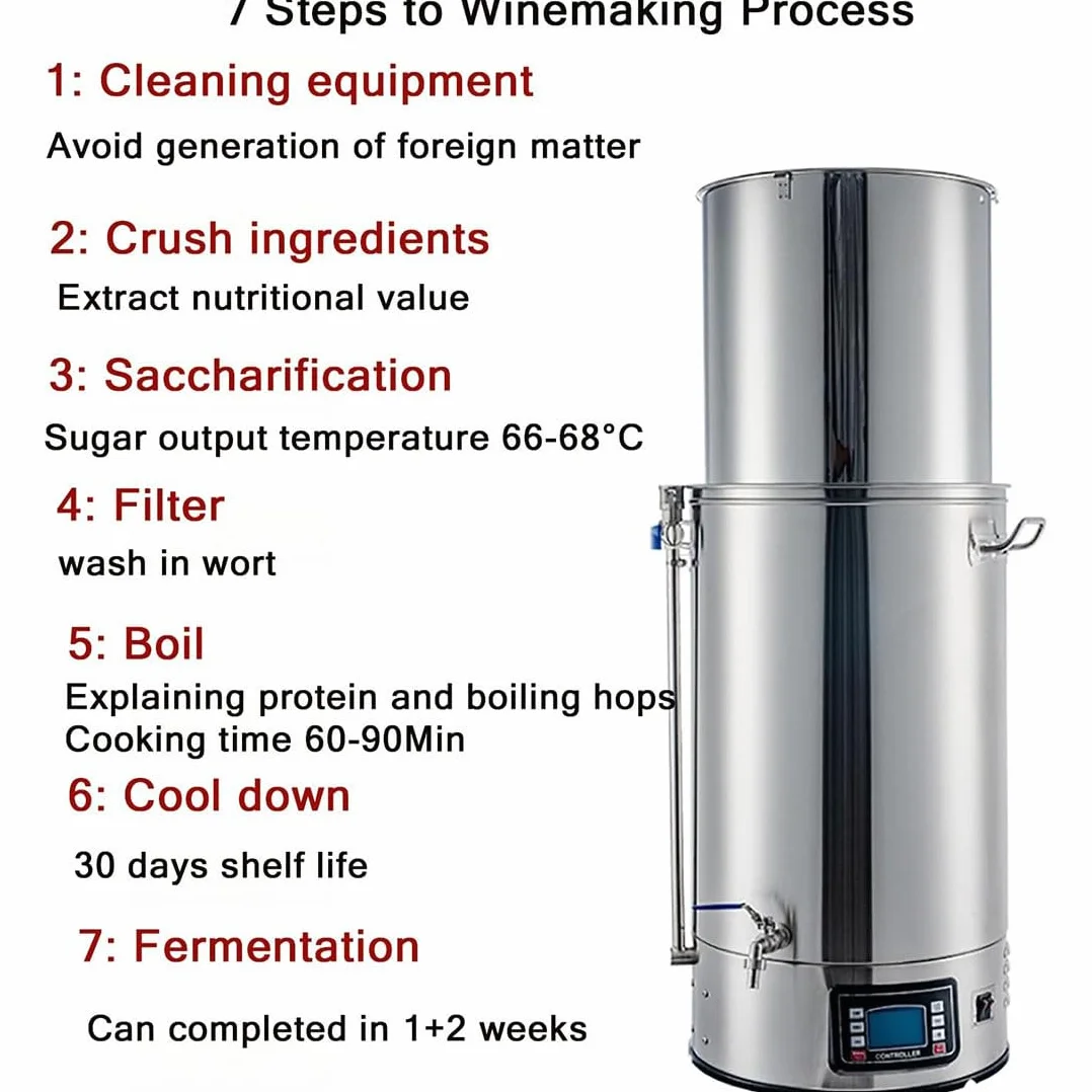 Máquina Eléctrica para Elaborar Cerveza, Kit para Uso Doméstico Y Comercial, Ideal para Principiantes con Todo Incluido, 40 L