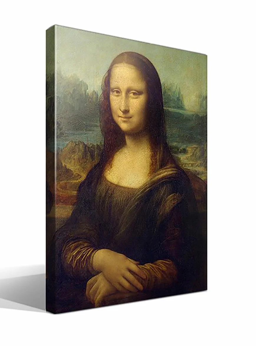 La Gioconda - Mona Lisa | Leonardo da Vinci | Renacimiento | Cuadro Canvas Wall Art | Impresión Giclée lienzo algodón puro | Bastidor 3cm | 55x75cm