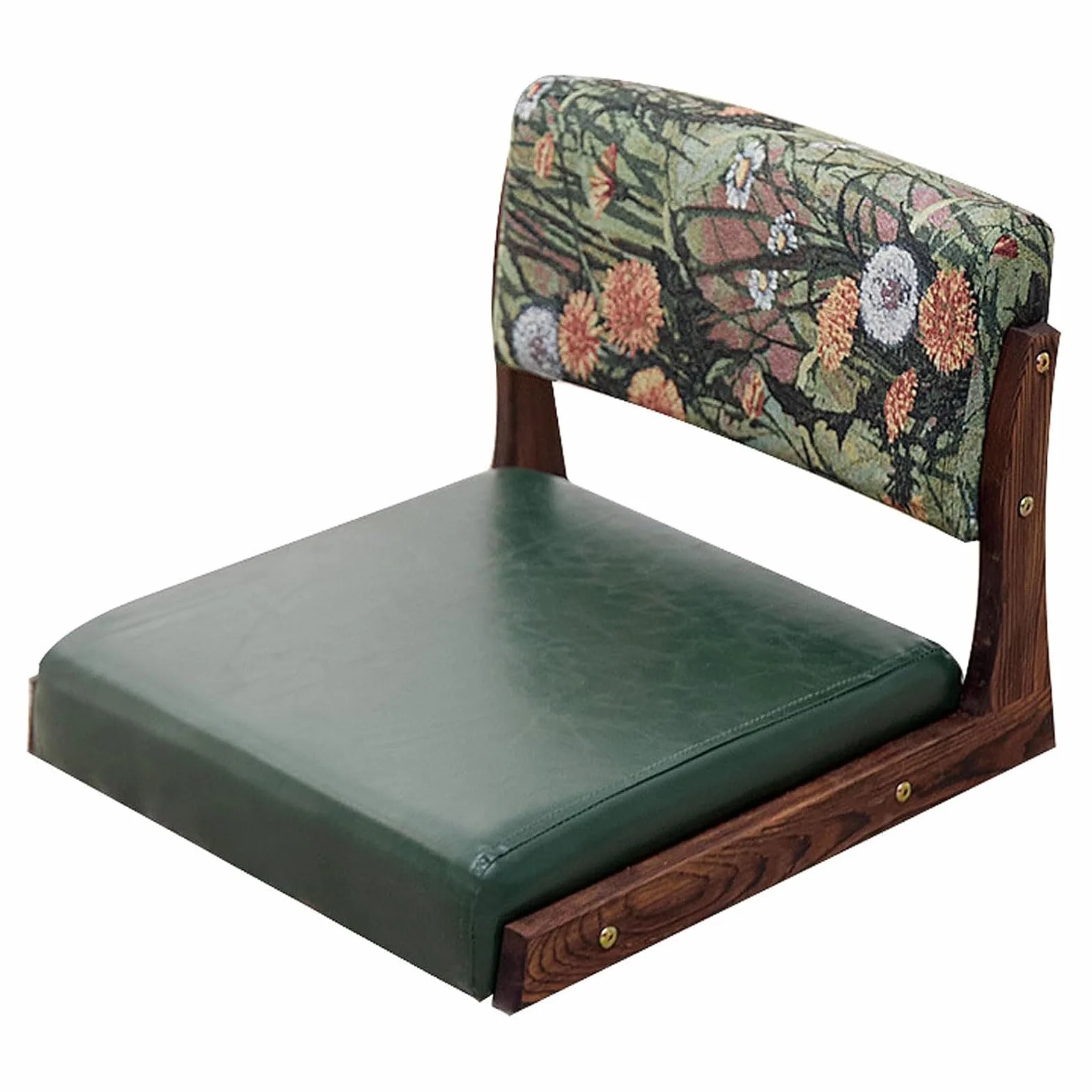 Silla de asiento de estilo japonés, silla tatami de madera sin patas con respaldo, silla japonesa sin patas, silla de respaldo perezoso con ventana de bahía para el hogar, resiste la deformación, para