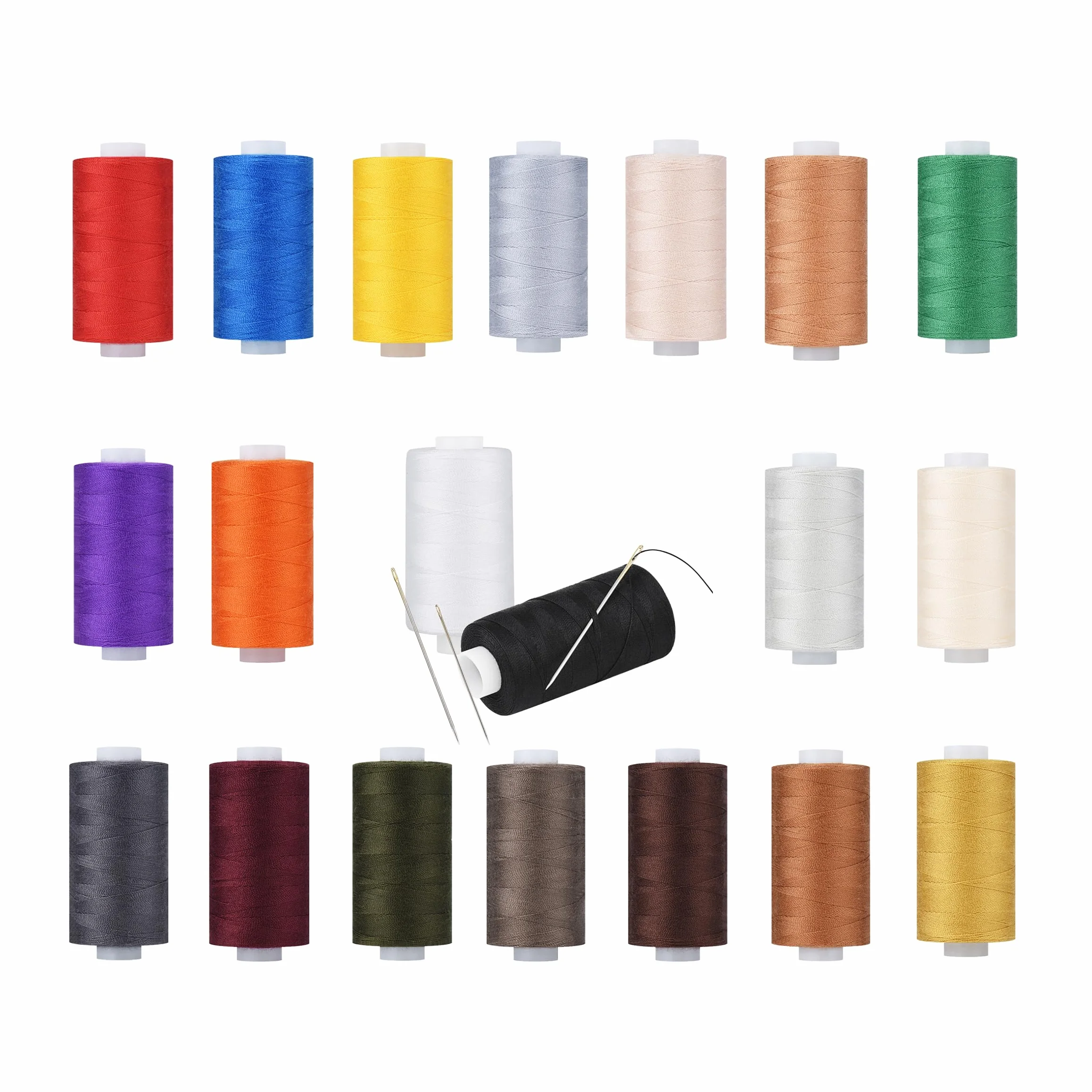 Hilo multiusos de poliéster, 20 colores para costura de edredón